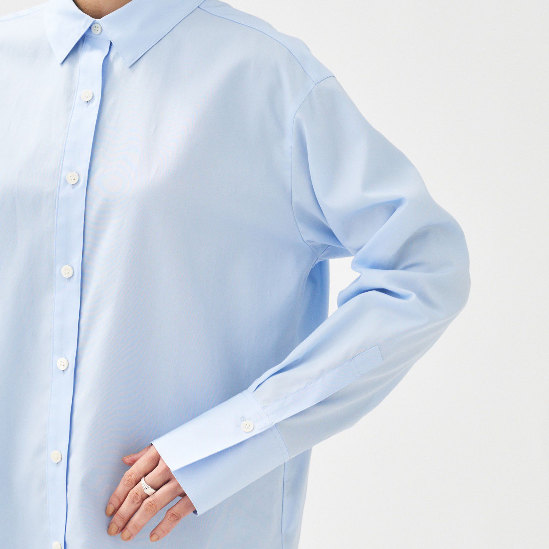 UNTITLED「【重ね着レイヤード/スーツブラウス】ファインブロードベーシックシャツ」|シャツ・ブラウス|