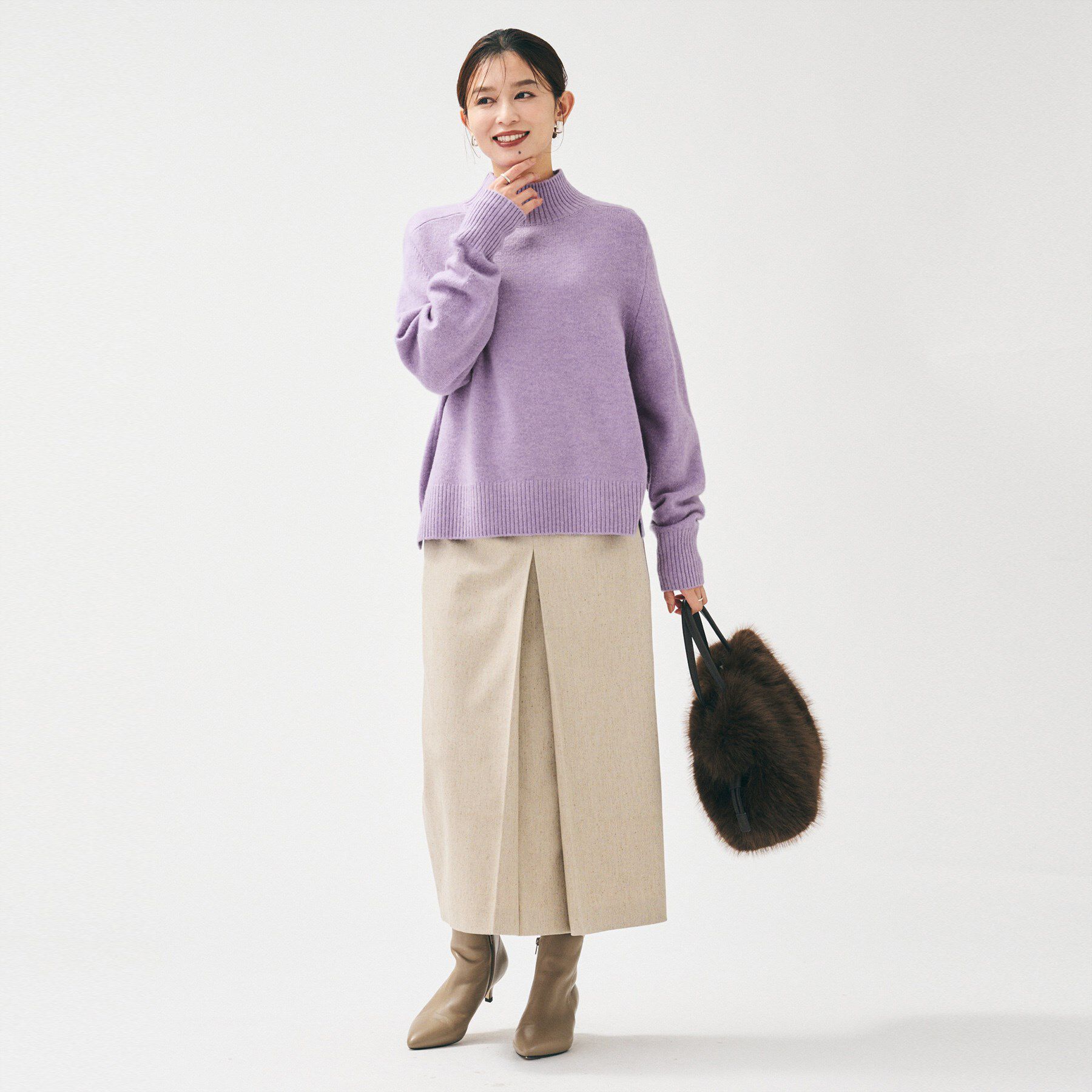 UNTITLED「【8色展開/洗える】ウールカシミヤ ハイネックニット」|ニット・セーター|