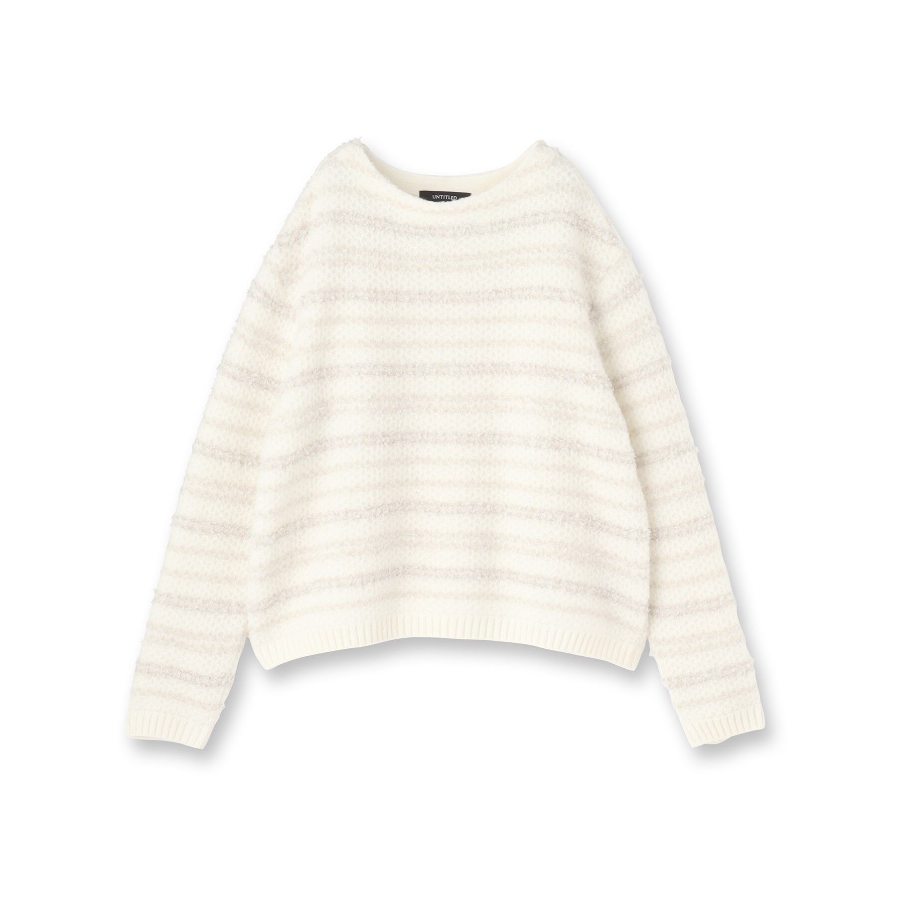 UNTITLED「【ツイード調/コンパクト丈】ブークレーボートネックニット」|ニット・セーター|