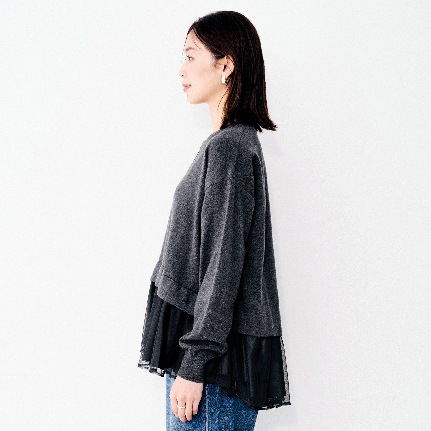 UNTITLED「【TORRAZZO DONNA】ニット&times;チュールトップス」|Tシャツ・カットソー|