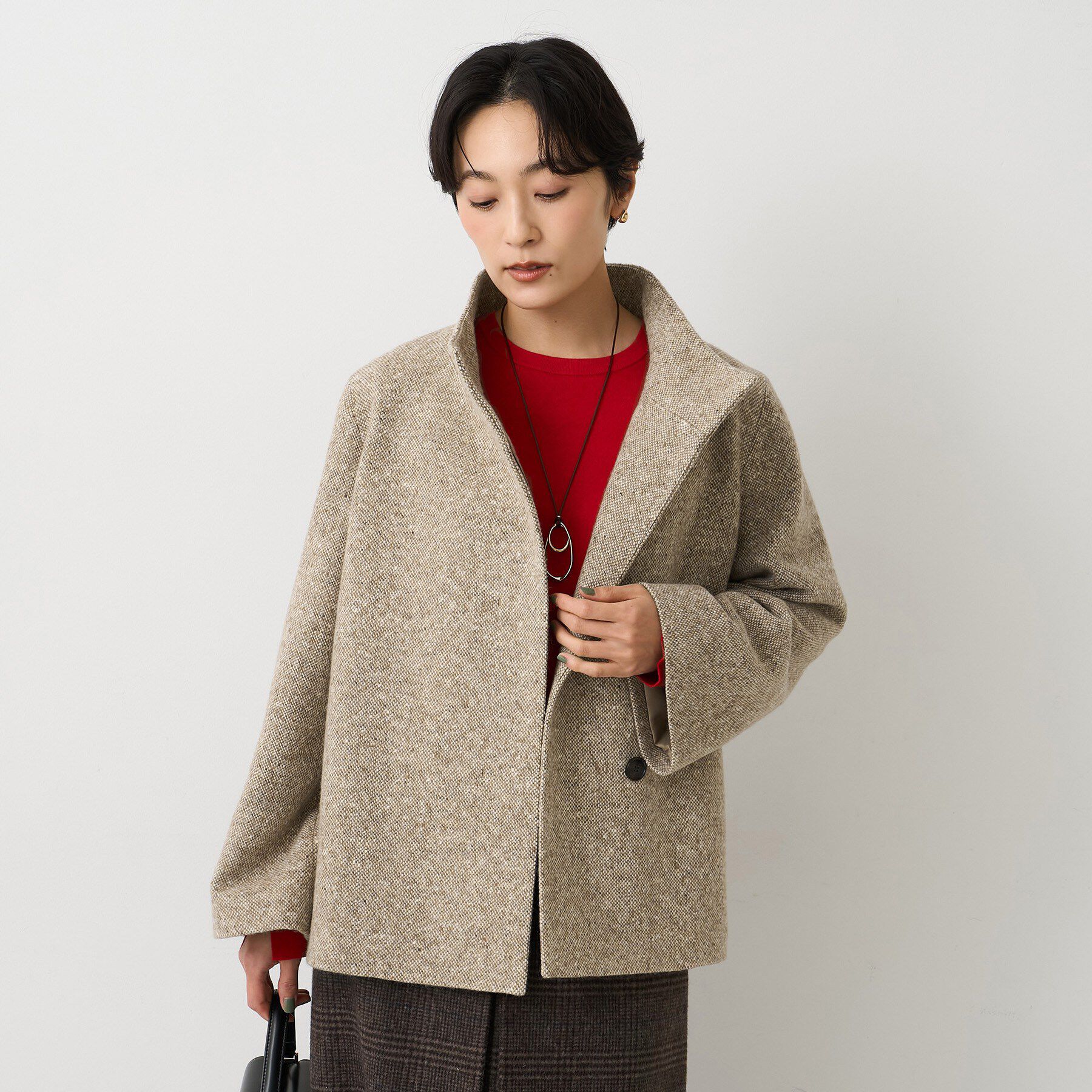 UNTITLED「【スタンドカラー/オンオフ使える】クラシカルツイードコート」|その他|