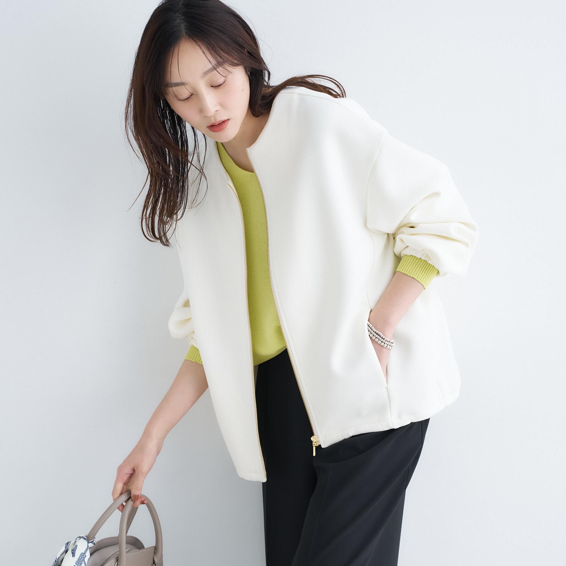 UNTITLED「【春アウター/ゆったり】ダンボールジップブルゾン」|ブルゾン・スタジャン|