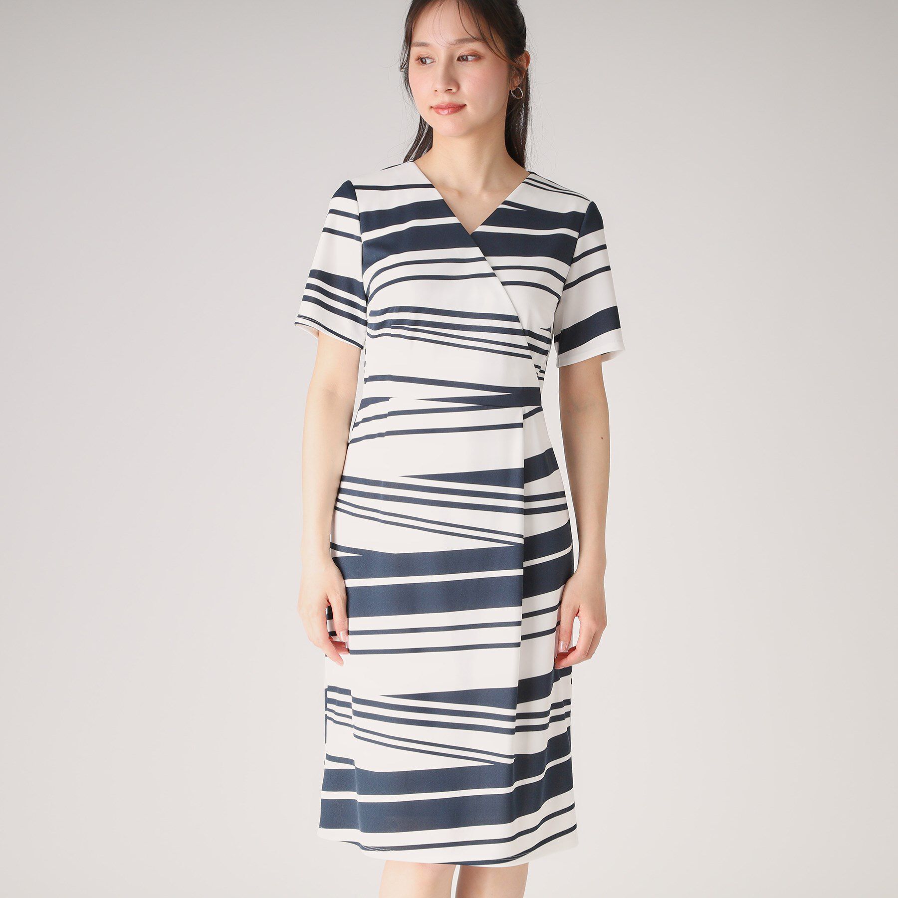 COUP DE CHANCE「【洗える／日本製】カシュクール風デザインワンピース」|ワンピース|