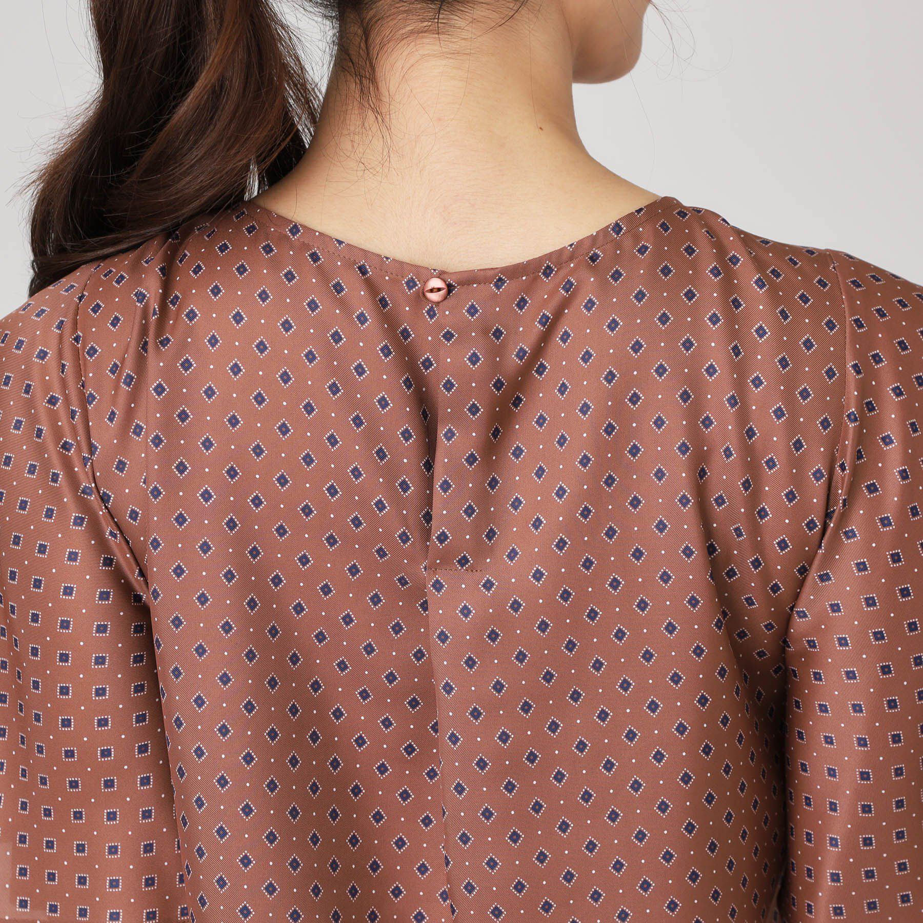 COUP DE CHANCE「【手洗い可／日本製】小紋柄フレアスリーブブラウス」|シャツ・ブラウス|