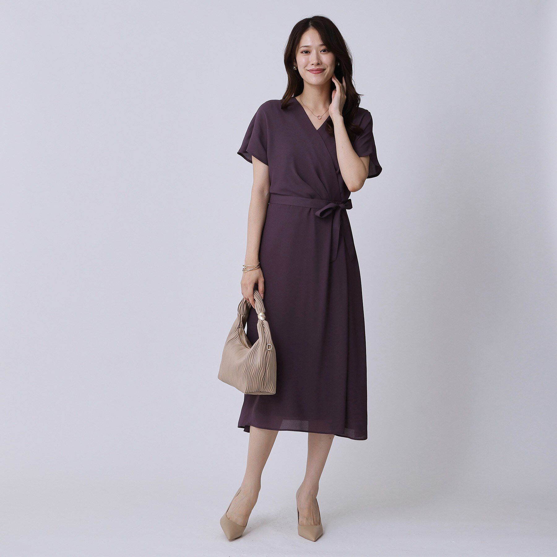 COUP DE CHANCE「【手洗い可／日本製】カシュクール風ワンピース」|ワンピース|