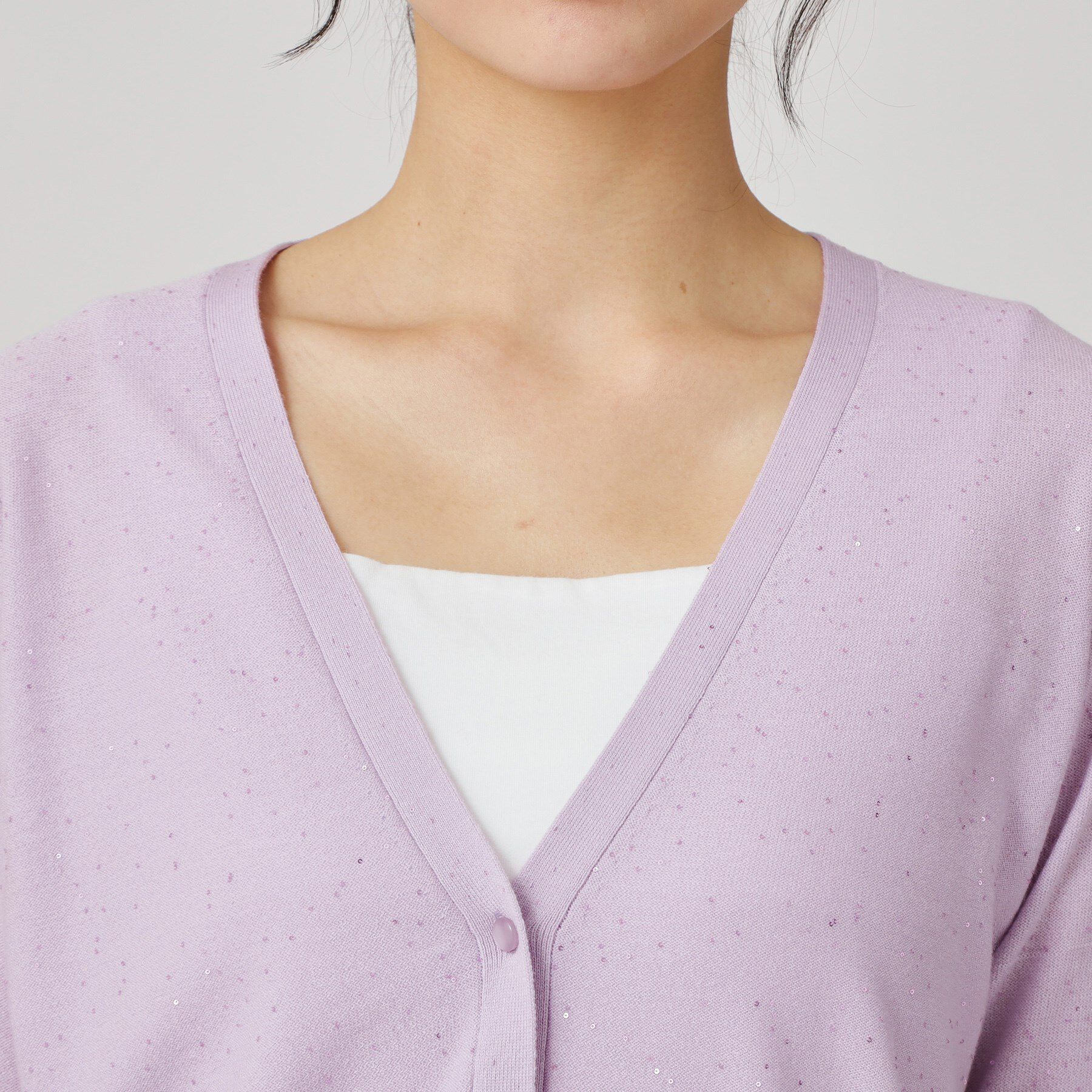 COUP DE CHANCE「【手洗い可】スパンコール入ニットカーディガン」|カーディガン|