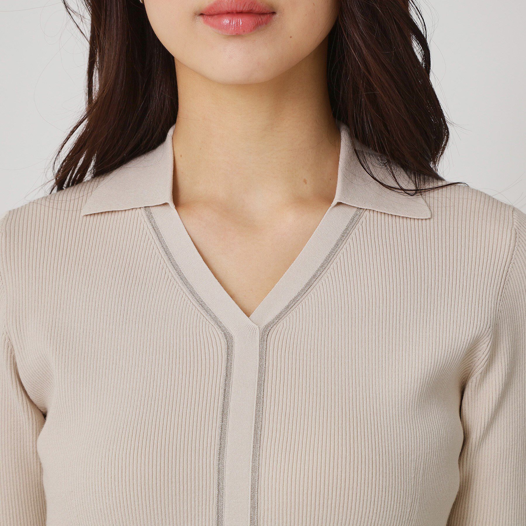 COUP DE CHANCE「【手洗い可】衿付きニットトップス」|ニット・セーター|