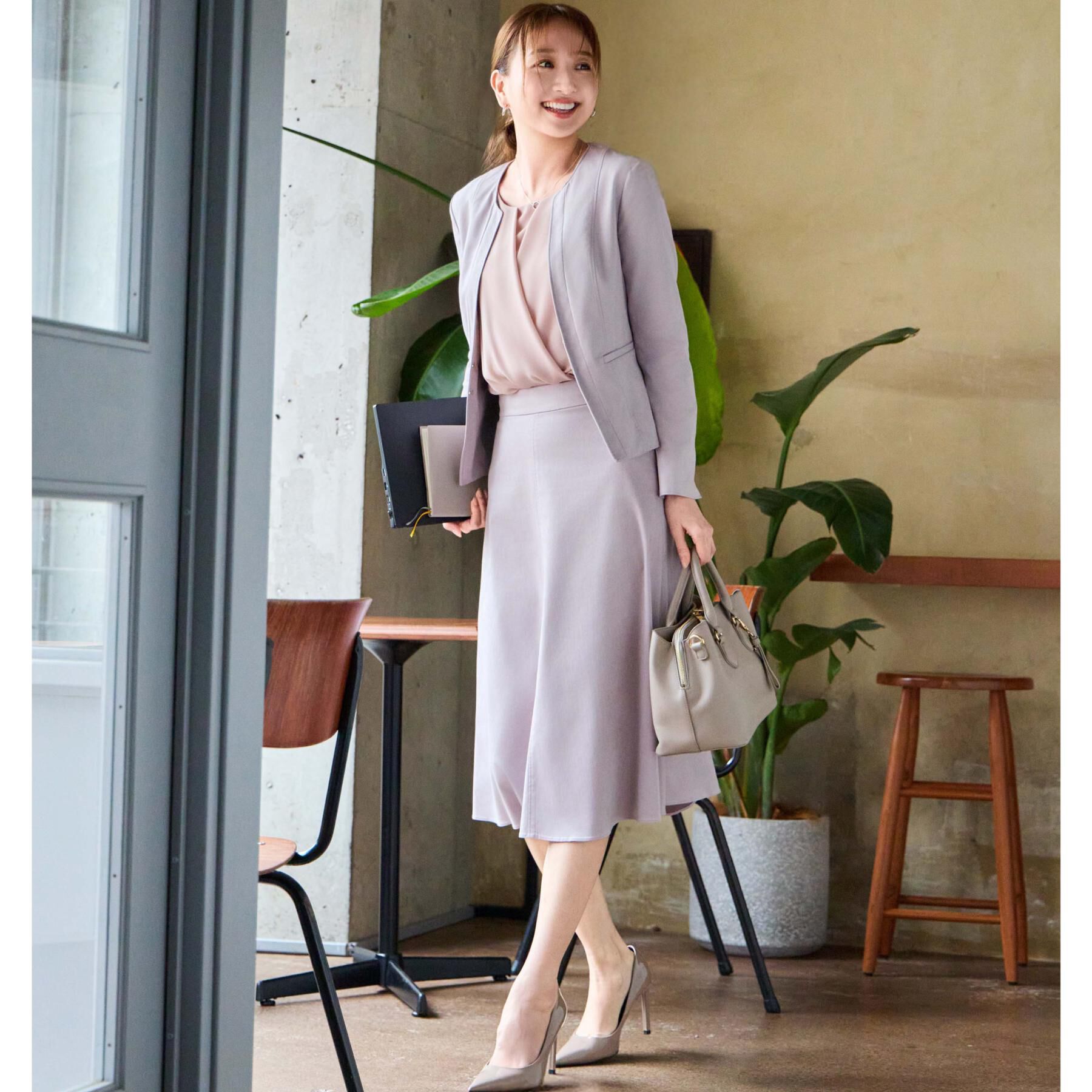 COUP DE CHANCE「【手洗い可／日本製／セットアップ可】スェード調素材フレアスカート」|スカート|