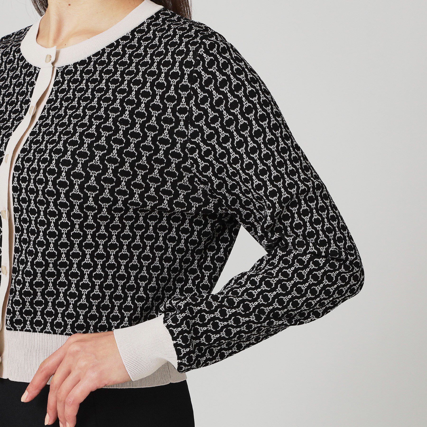 COUP DE CHANCE「【手洗い可】幾何柄風ジャカードカーディガン」|カーディガン|