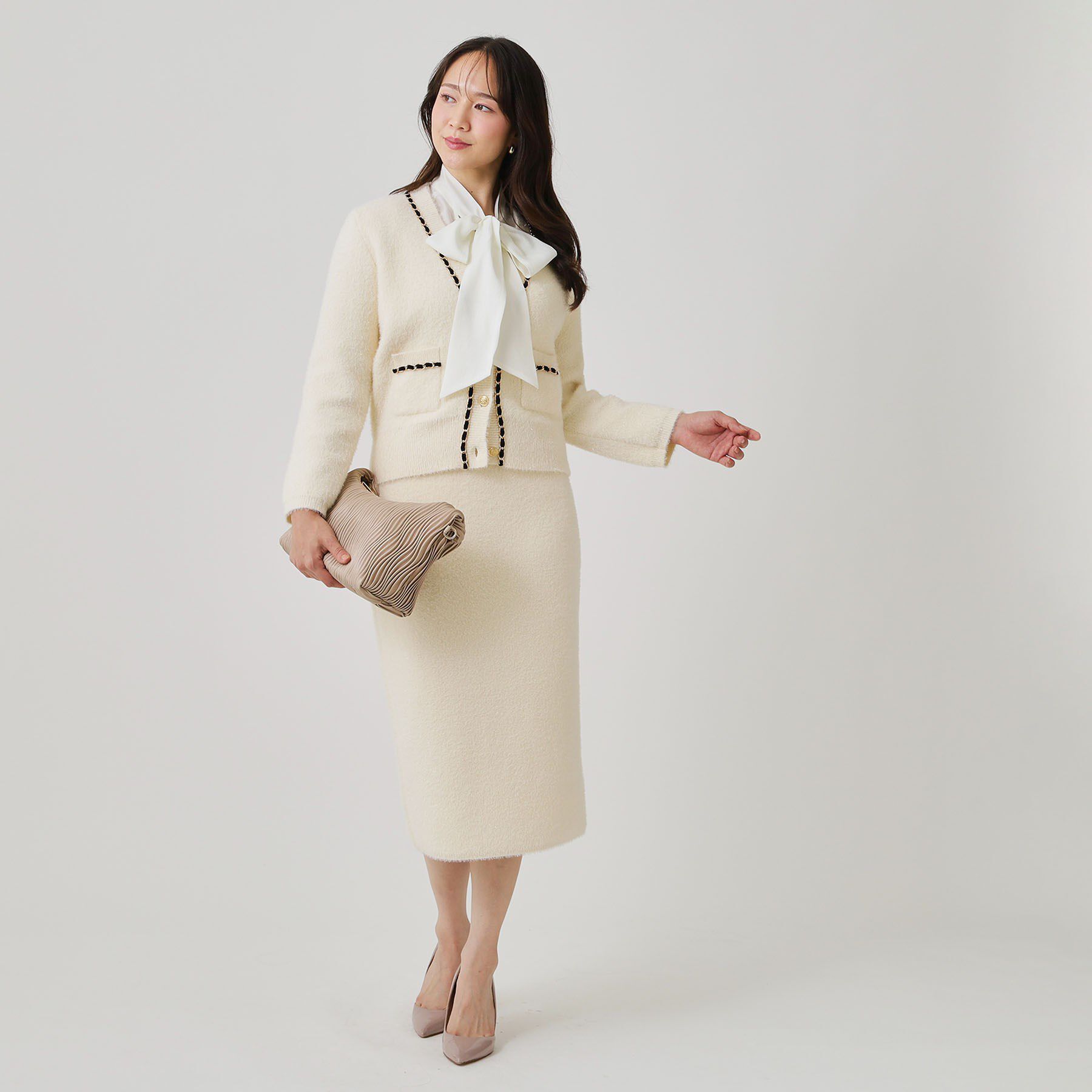 COUP DE CHANCE「【手洗い可／セットアップ可】フェザーモールのニットスカート」|スカート|