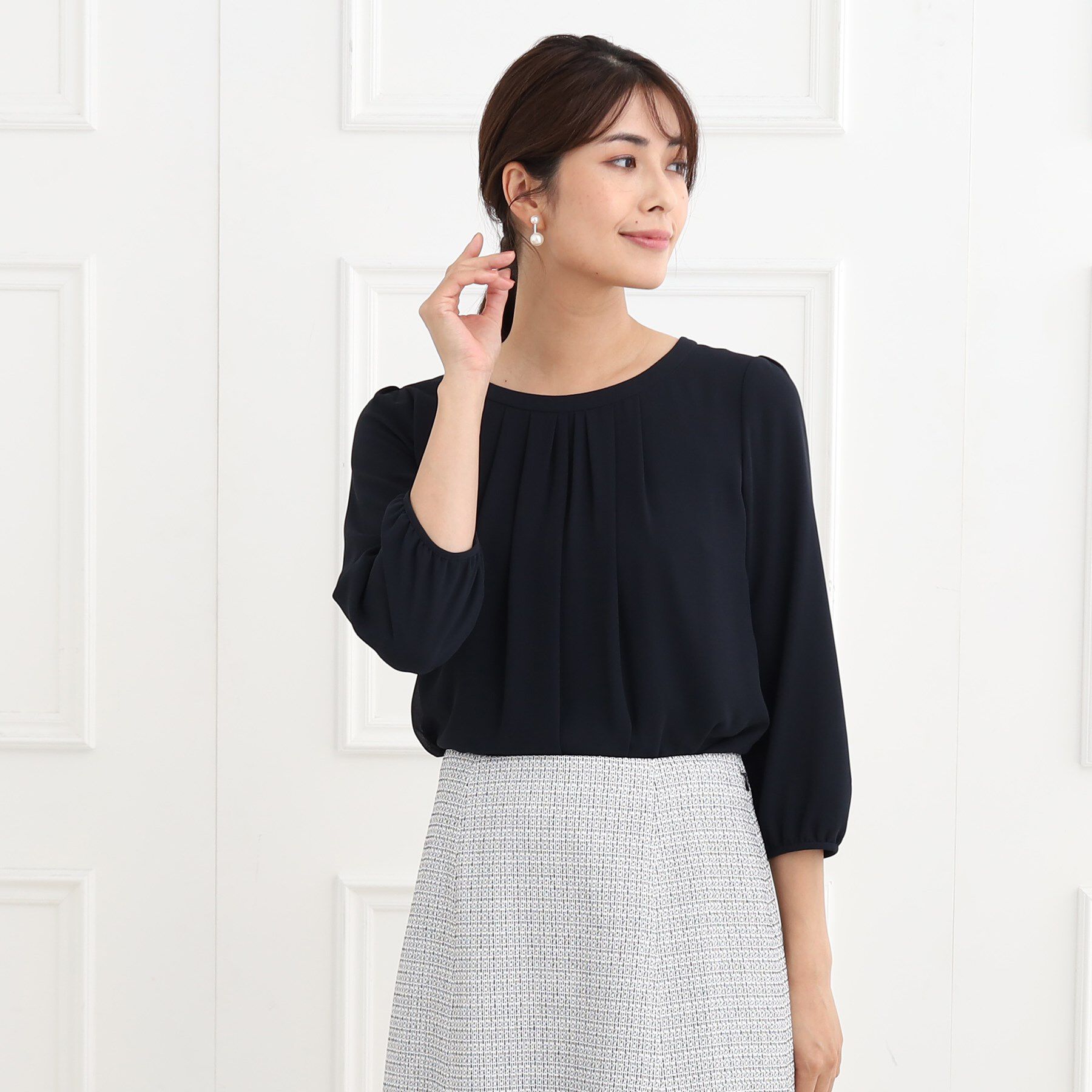 Reflect「【マシンウォッシュ可】ピンタックブラウス」|シャツ・ブラウス|