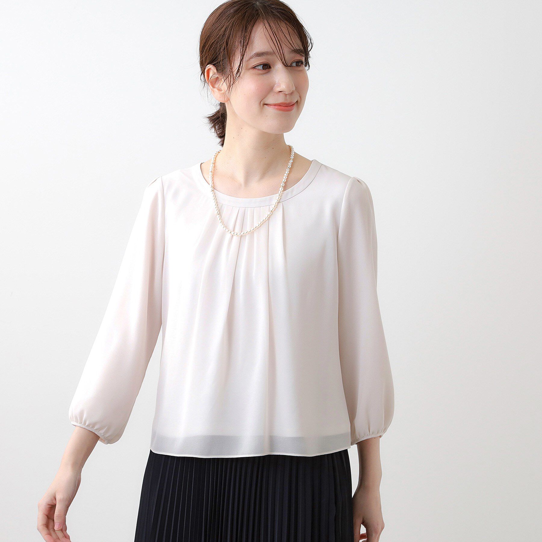 Reflect「【マシンウォッシュ可】ピンタックブラウス」|シャツ・ブラウス|