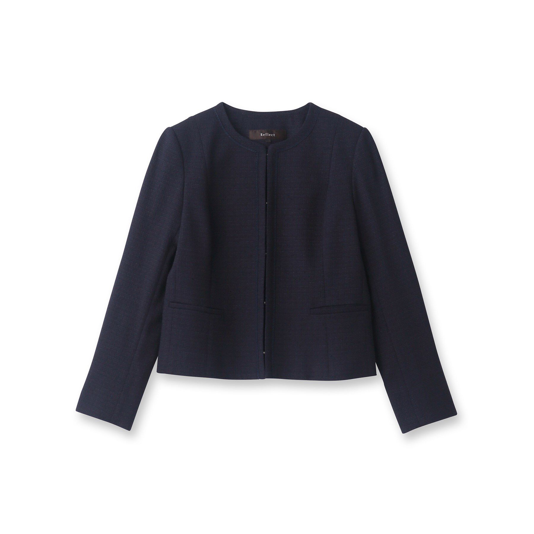 Reflect「【フォーマル/セットアップ可】ツイードジャケット」|ノーカラージャケット|