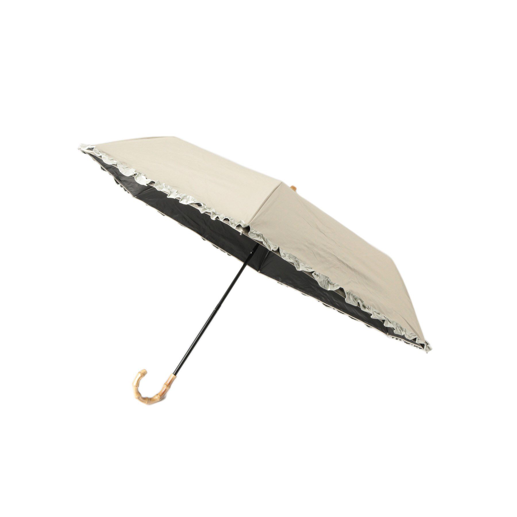 Reflect「【晴雨兼用／UVカット率100％／雨の日もおしゃれに◎】バイカラーフリルデザイン折りたたみ傘」|傘|