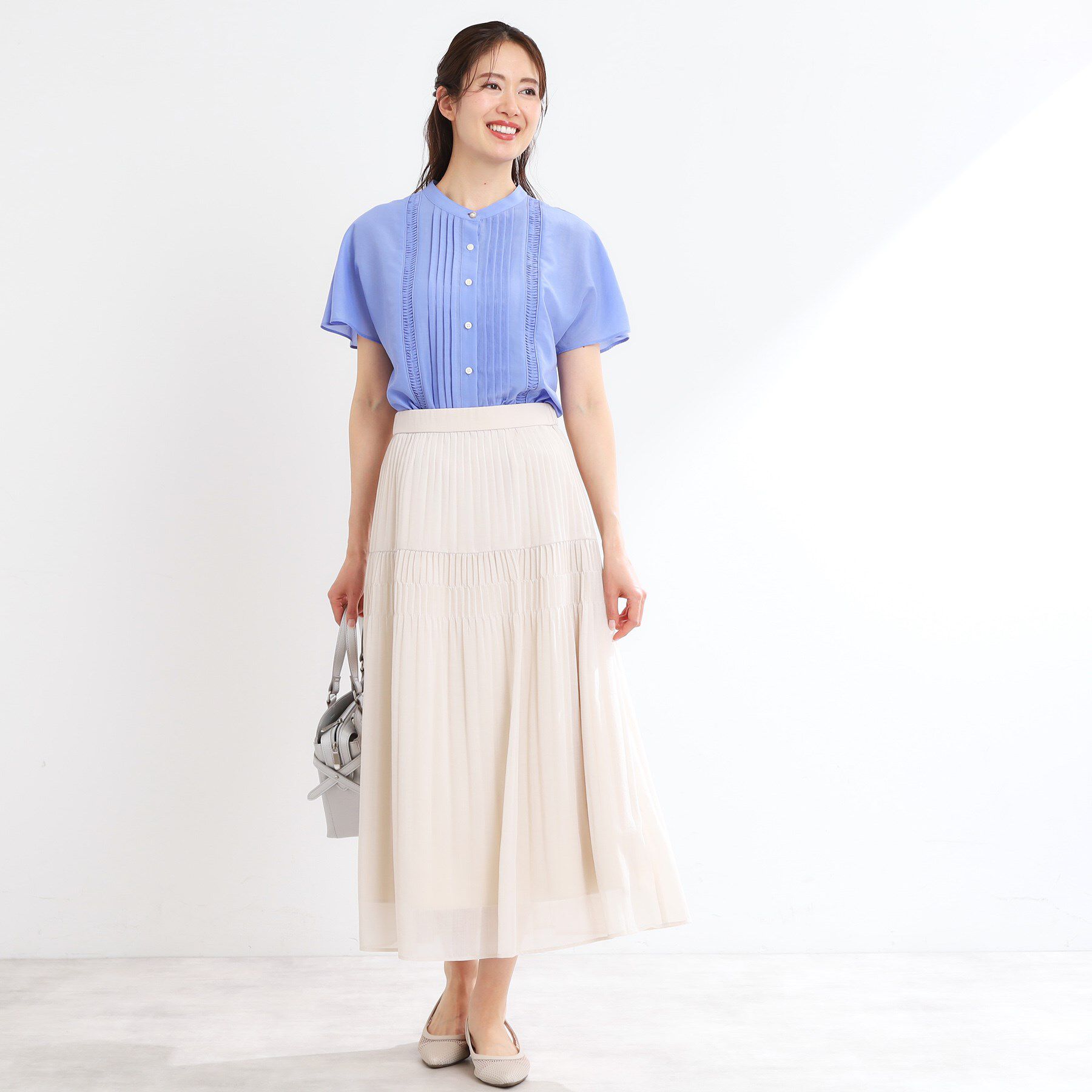 Reflect「【選べる7色◎／手洗い可】フロントピンタックデザインブラウス」|シャツ・ブラウス|