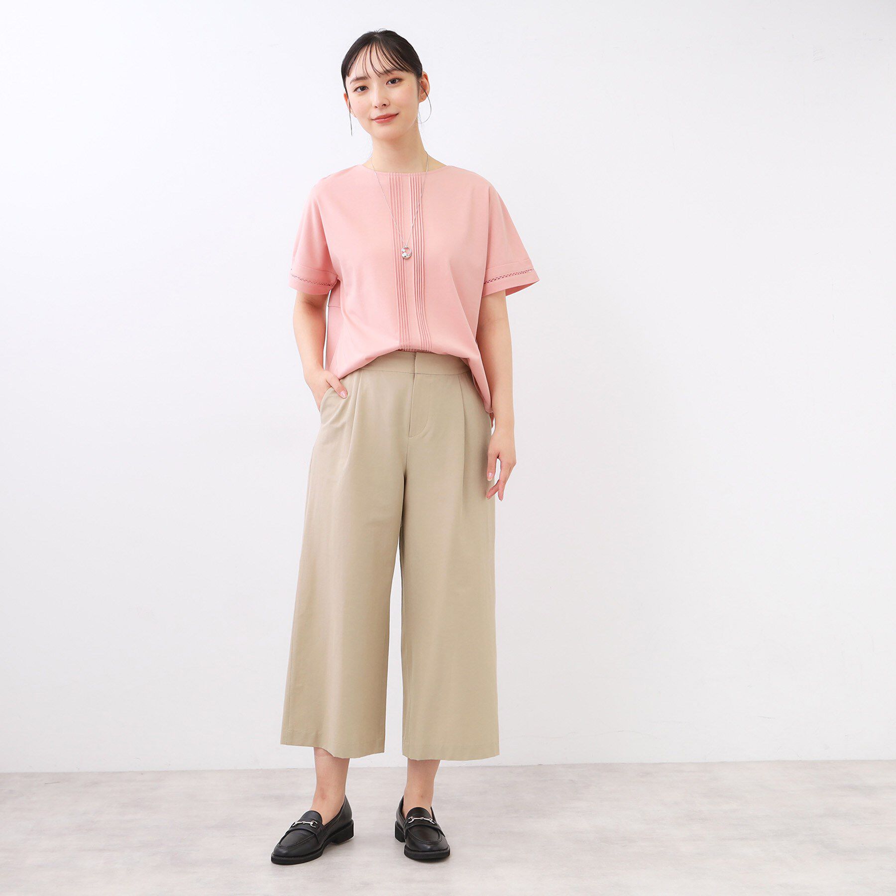 Reflect「【お腹・腰周りすっきり見え◎】ストレッチワイドクロップドパンツ」|その他|