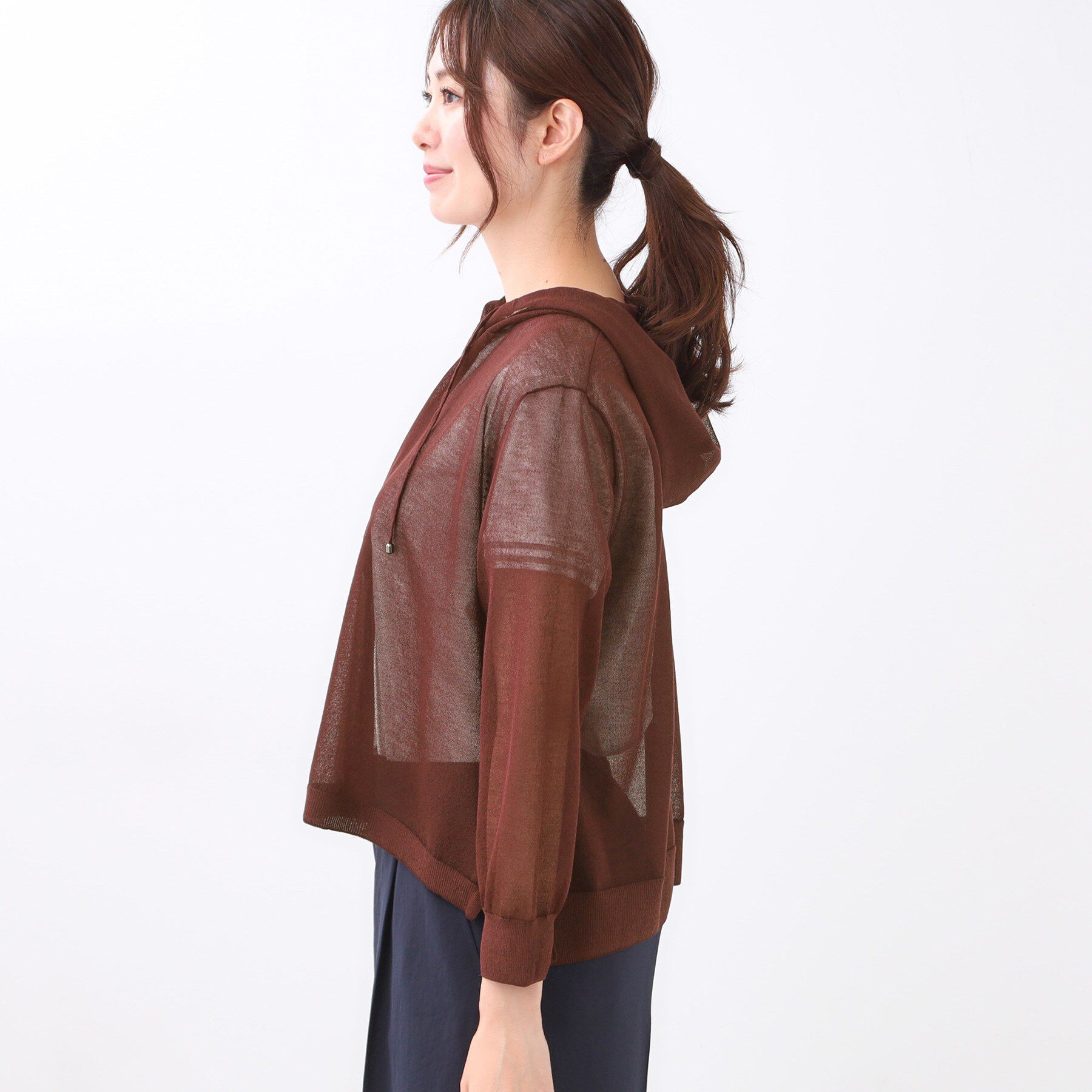 Reflect「【寒暖差対策に◎／手洗い可／旅行や通勤に】フード付きシアーカーディガン」|カーディガン|