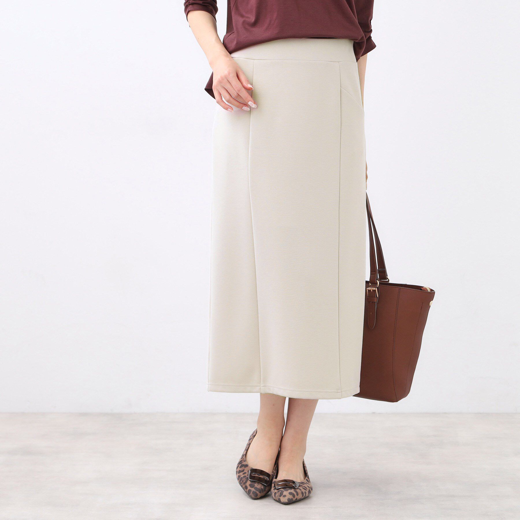 Reflect「【すっきり見え／ウエスト総ゴム】ジャージナロースカート」|スカート|