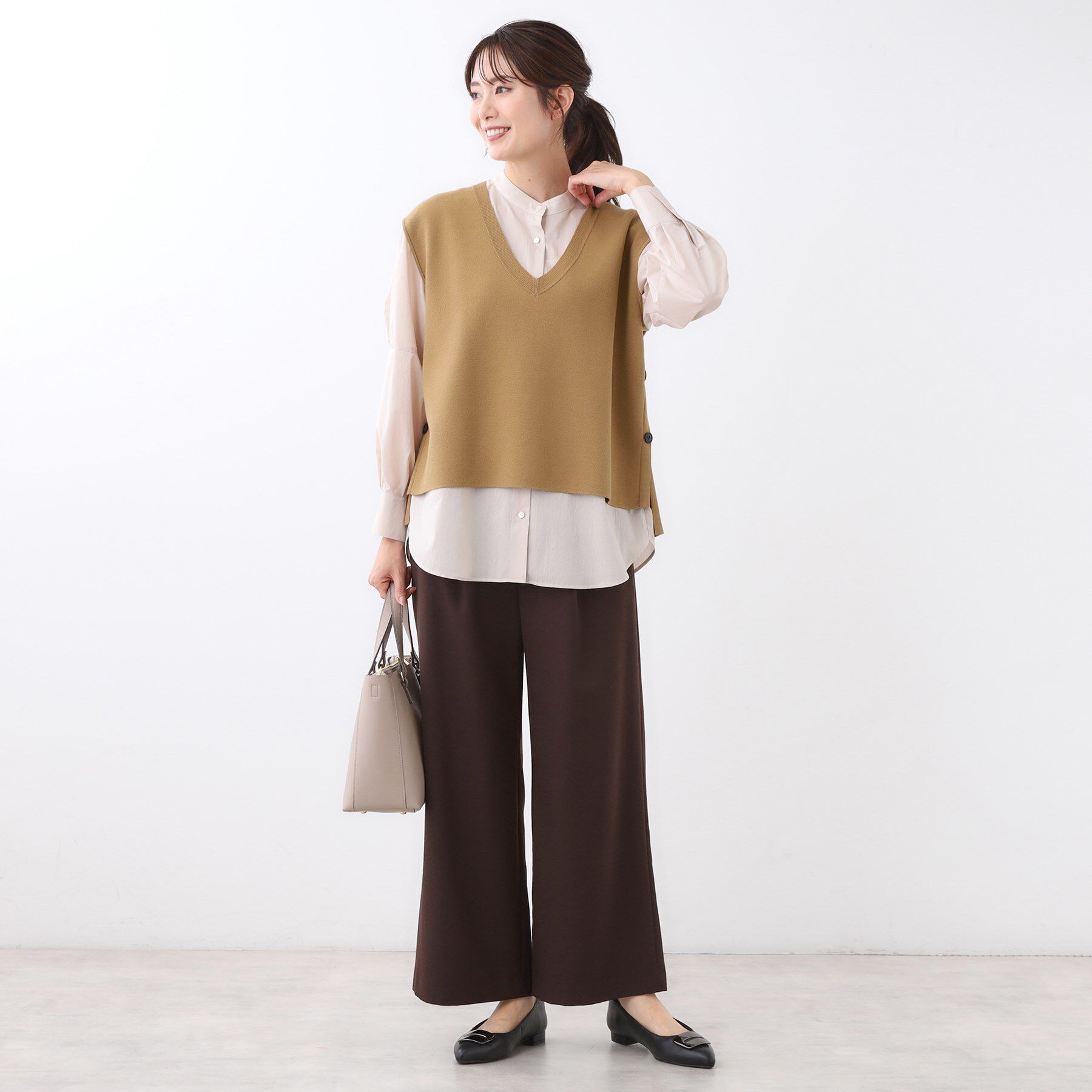 Reflect「【WEB先行カラーあり／セットアップ可】Vネックニットベスト」|ベスト・ジレ|