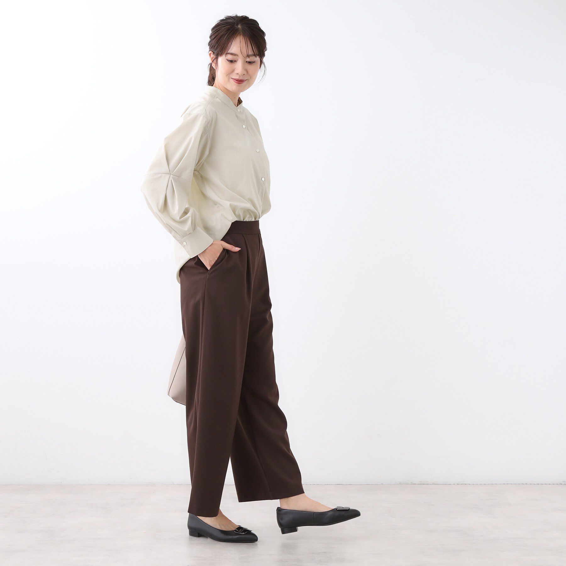 Reflect「【さらっと一枚で決まる／重ね着にもおすすめ◎】タックスリーブシャツブラウス」|シャツ・ブラウス|