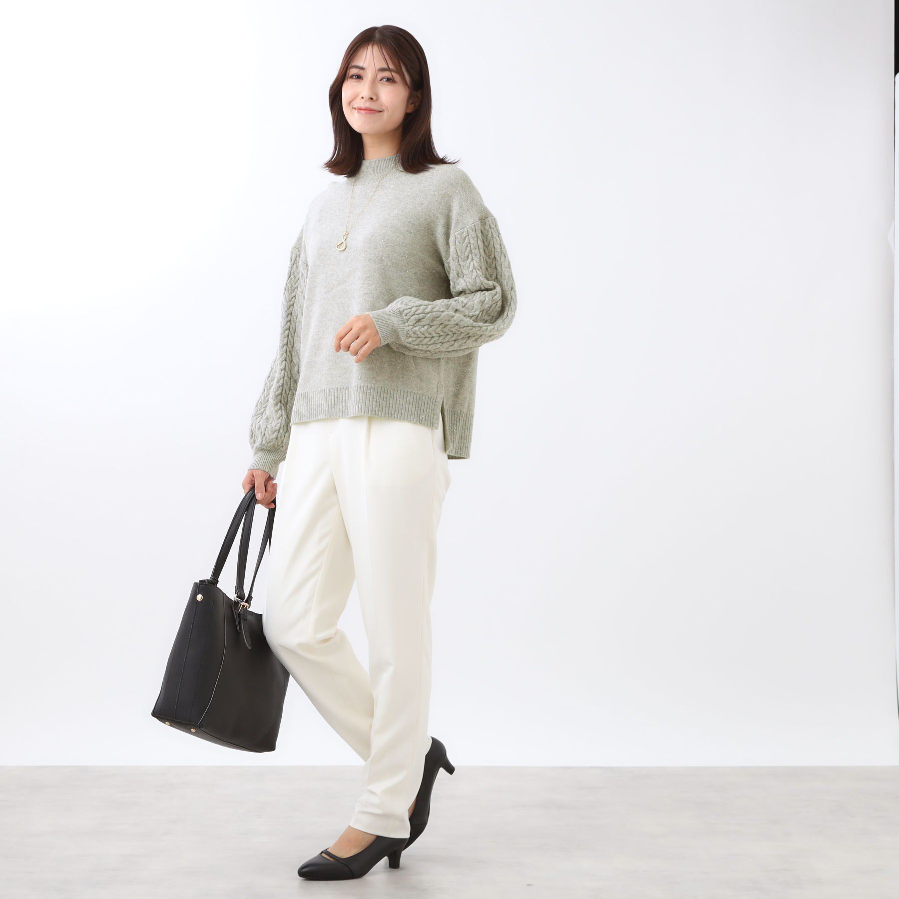 Reflect「【一枚で着映え◎／ゆったりシルエット】ラメ&times;スパンコールウール混ニット」|ニット・セーター|