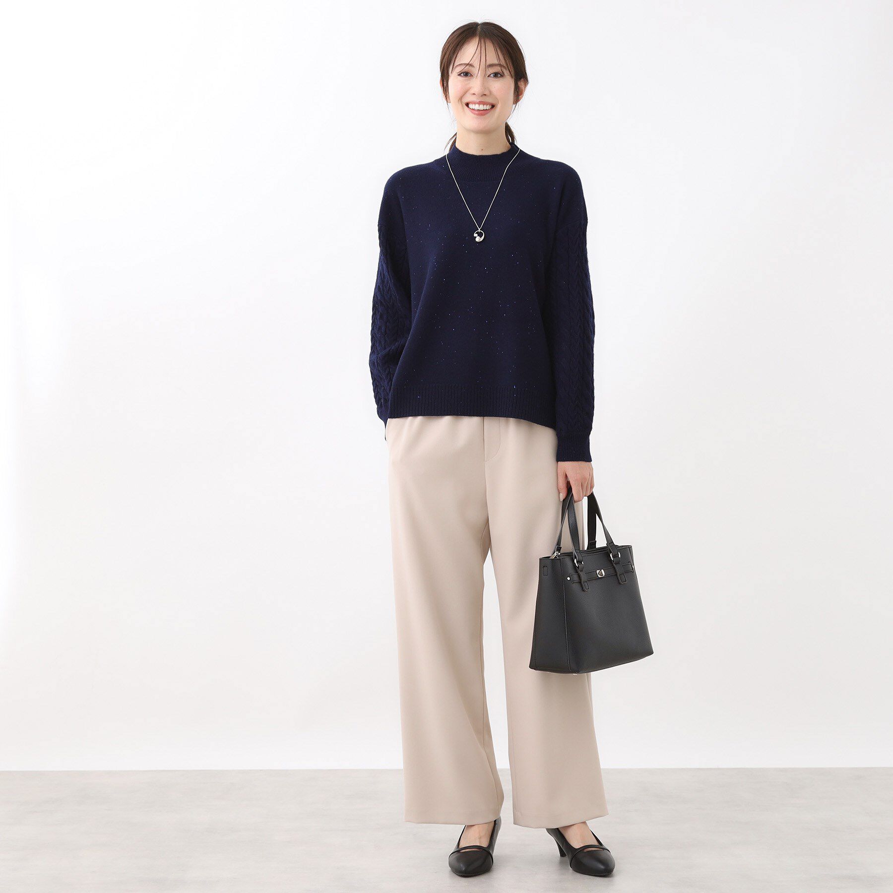 Reflect「【一枚で着映え◎／ゆったりシルエット】ラメ&times;スパンコールウール混ニット」|ニット・セーター|