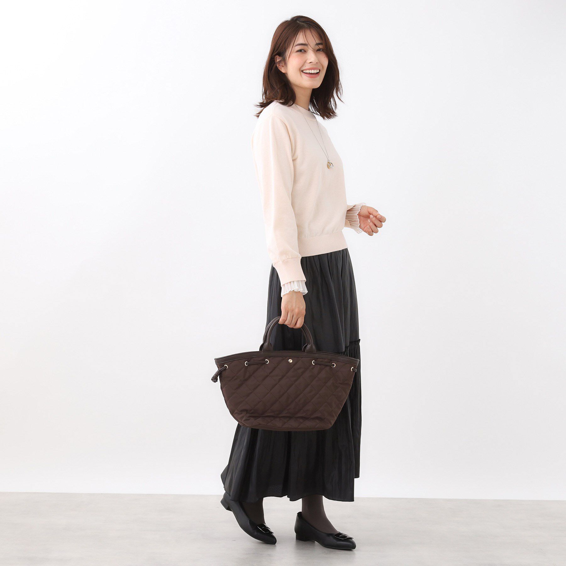 Reflect「【ショルダー付き／コーディネートのアクセントに◎】キルティングバッグ」|トートバッグ|