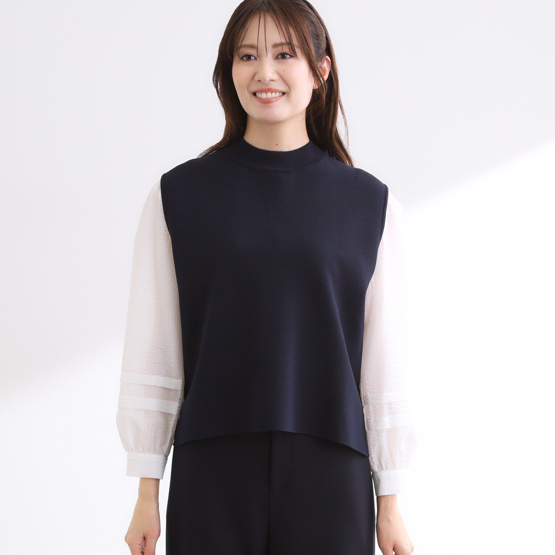 Reflect「【セットアップ可】ダブルジャカードニットベスト」|ニット・セーター|