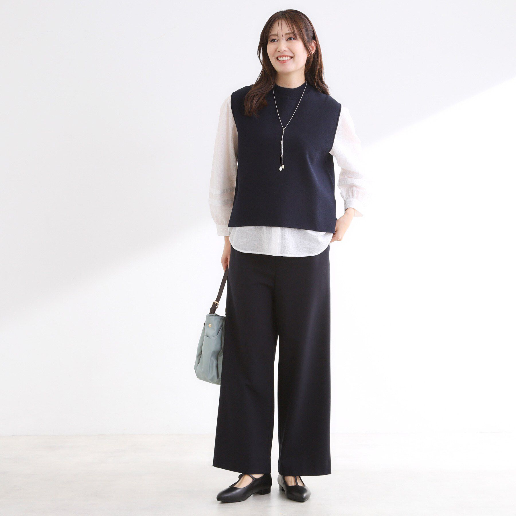 Reflect「【セットアップ可】ダブルジャカードニットベスト」|ニット・セーター|