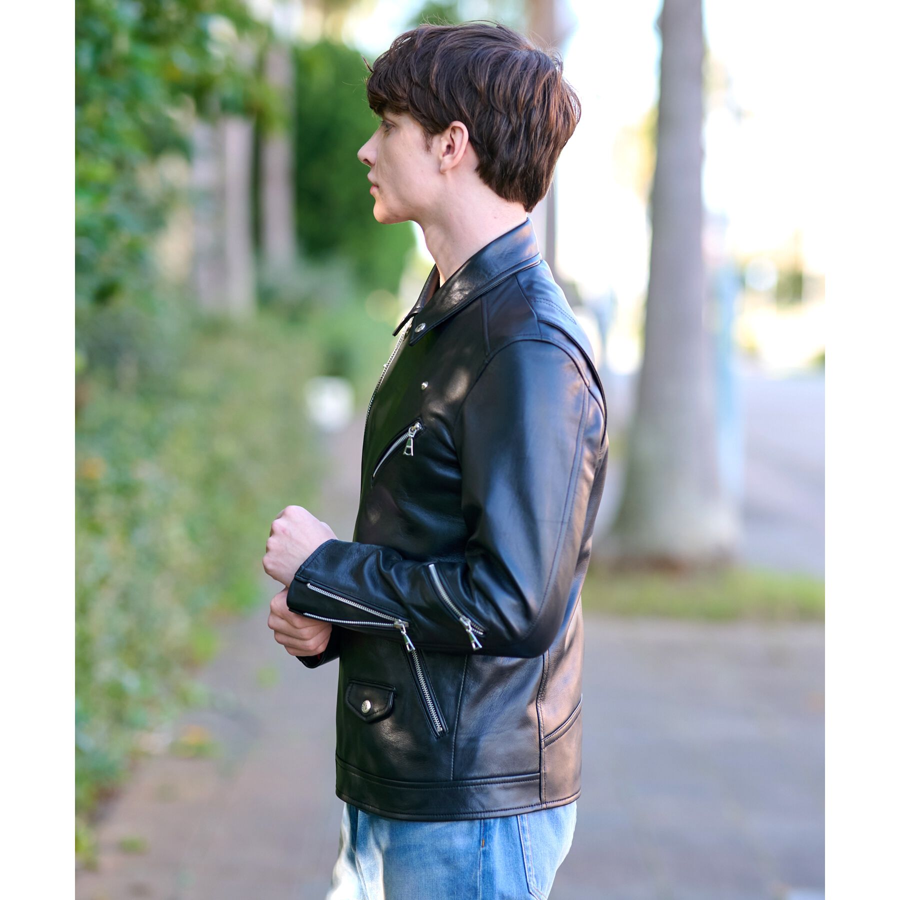 DRESSTERIOR「【本革】レザーライダースジャケット」|ライダースジャケット|