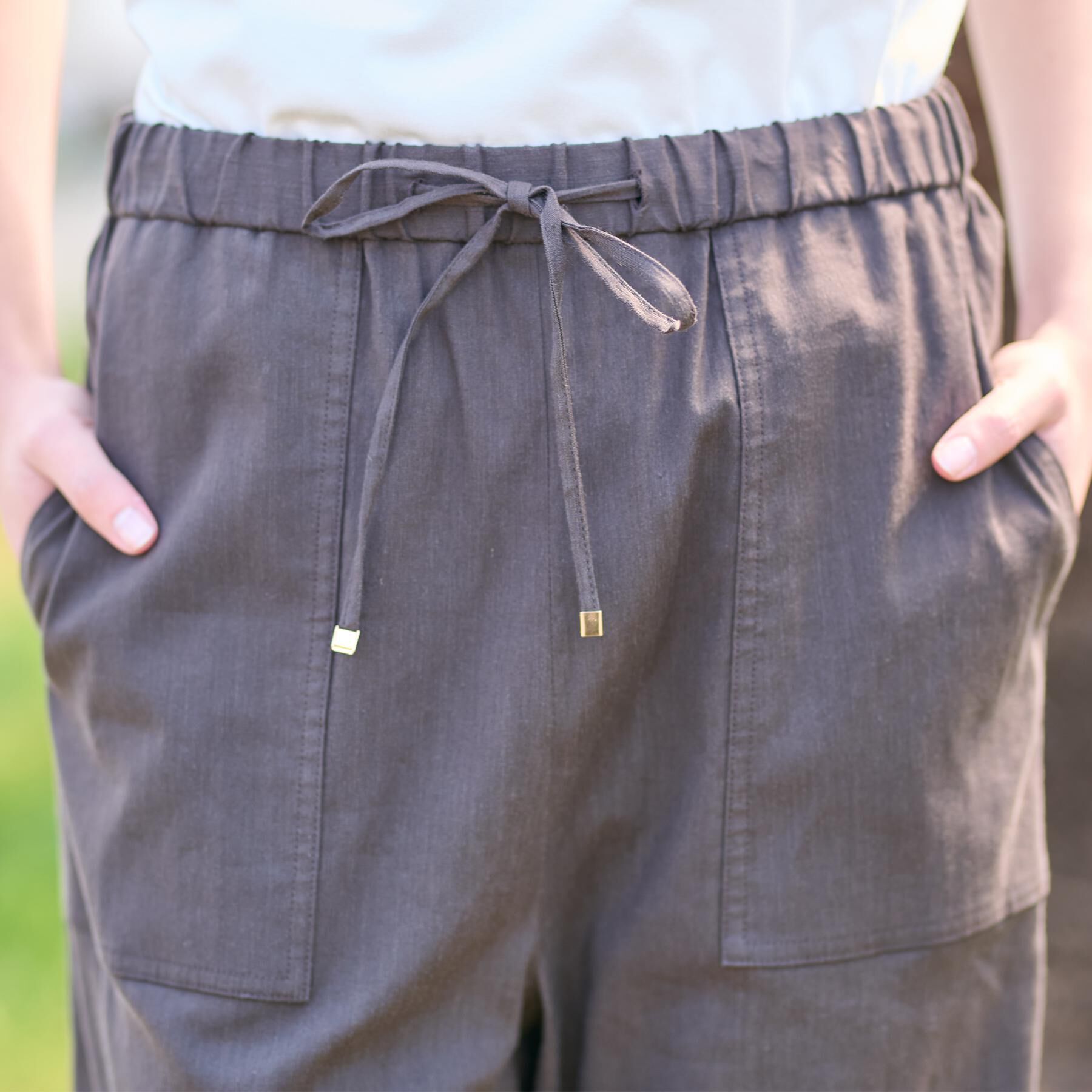 DRESSTERIOR「【接触冷感/洗える/ウエストゴム】ウォッシャブルリネンイージーワイドパンツ」|その他|