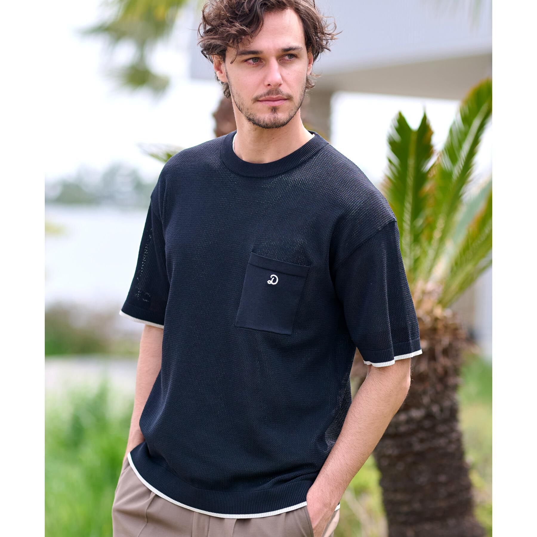 DRESSTERIOR「ドライメッシュニット」|ニット・セーター|ブラック(019)