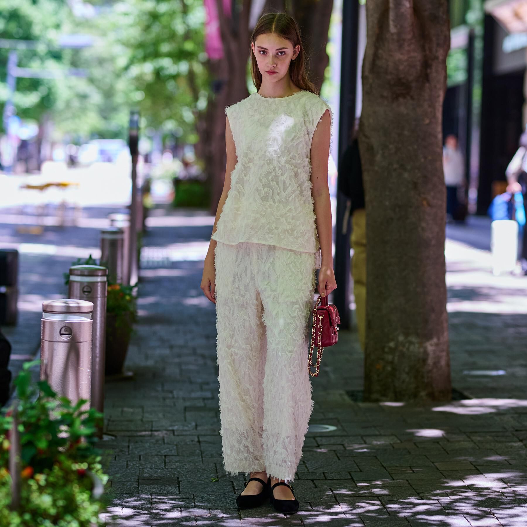 DRESSTERIOR「【セットアップ可/トレンド】カットジャカードフレンチスリーブブラウス」|シャツ・ブラウス|