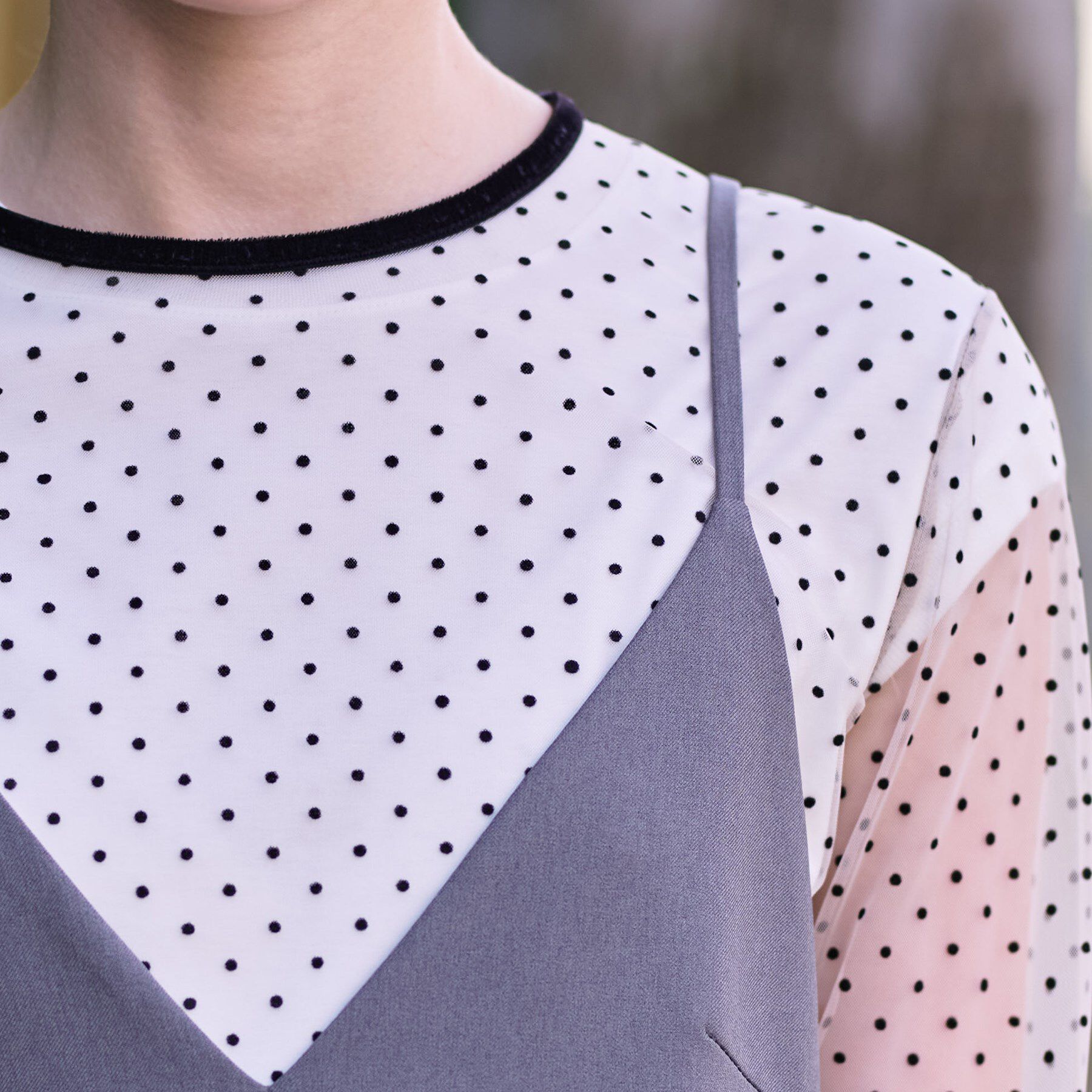 DRESSTERIOR「【洗える/シアー素材】シアードットベルスリーブカットソー」|Tシャツ・カットソー|