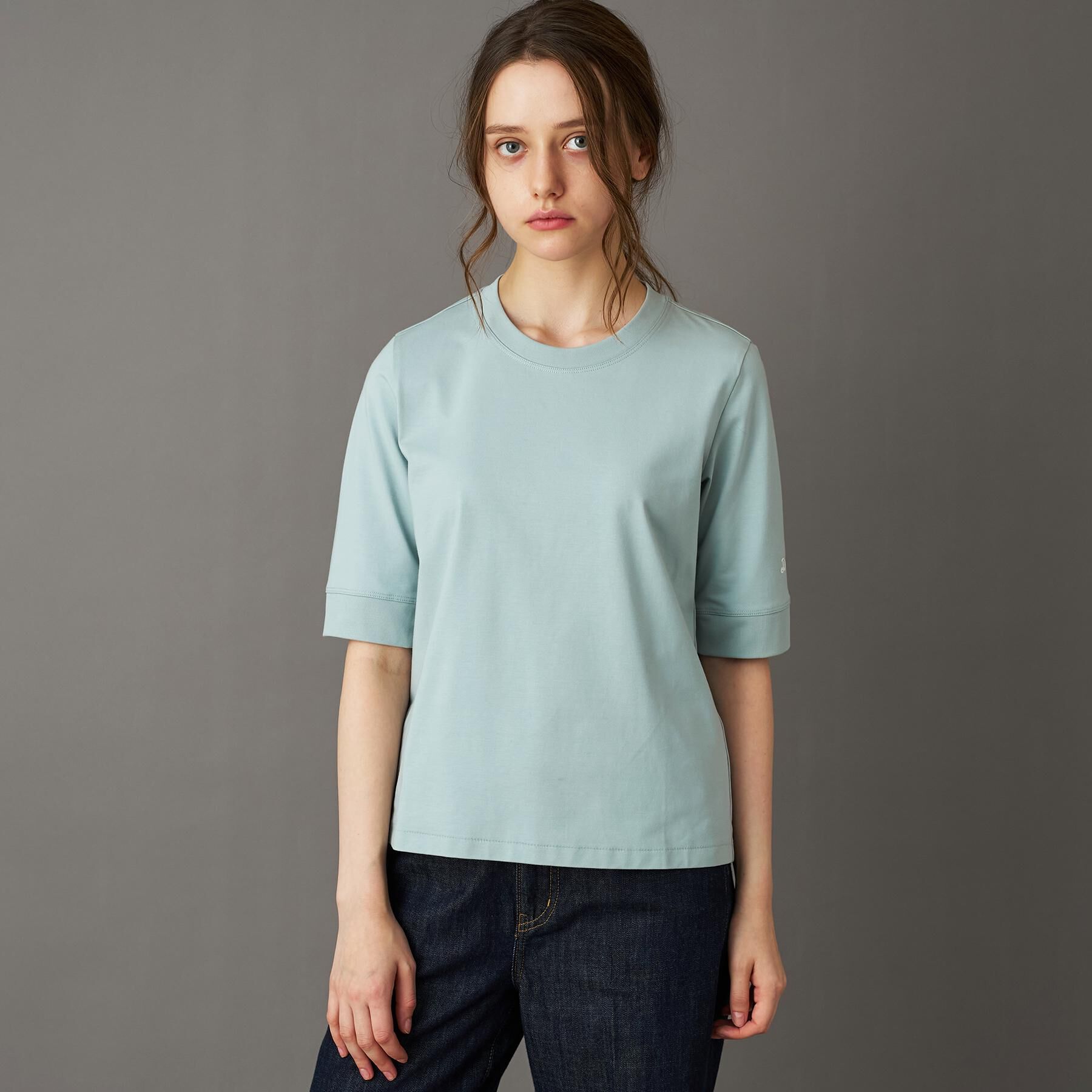 DRESSTERIOR「【洗える/五分丈】バックブリーズテック五分丈Tシャツ」|Tシャツ・カットソー|