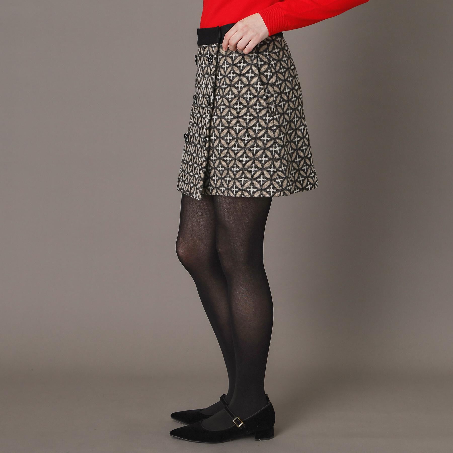 DRESSTERIOR「オーバーラップジャカードミニスカート」|スカート|