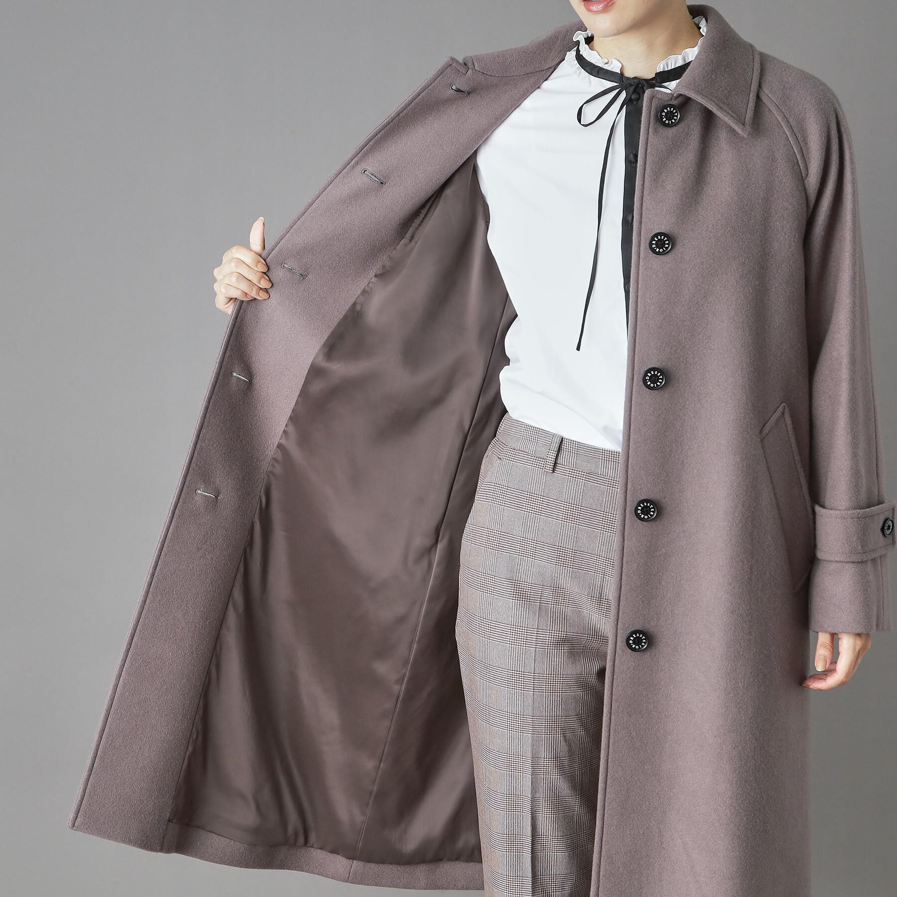 DRESSTERIOR「Super110sウールステンカラーコート」|ステンカラーコート|