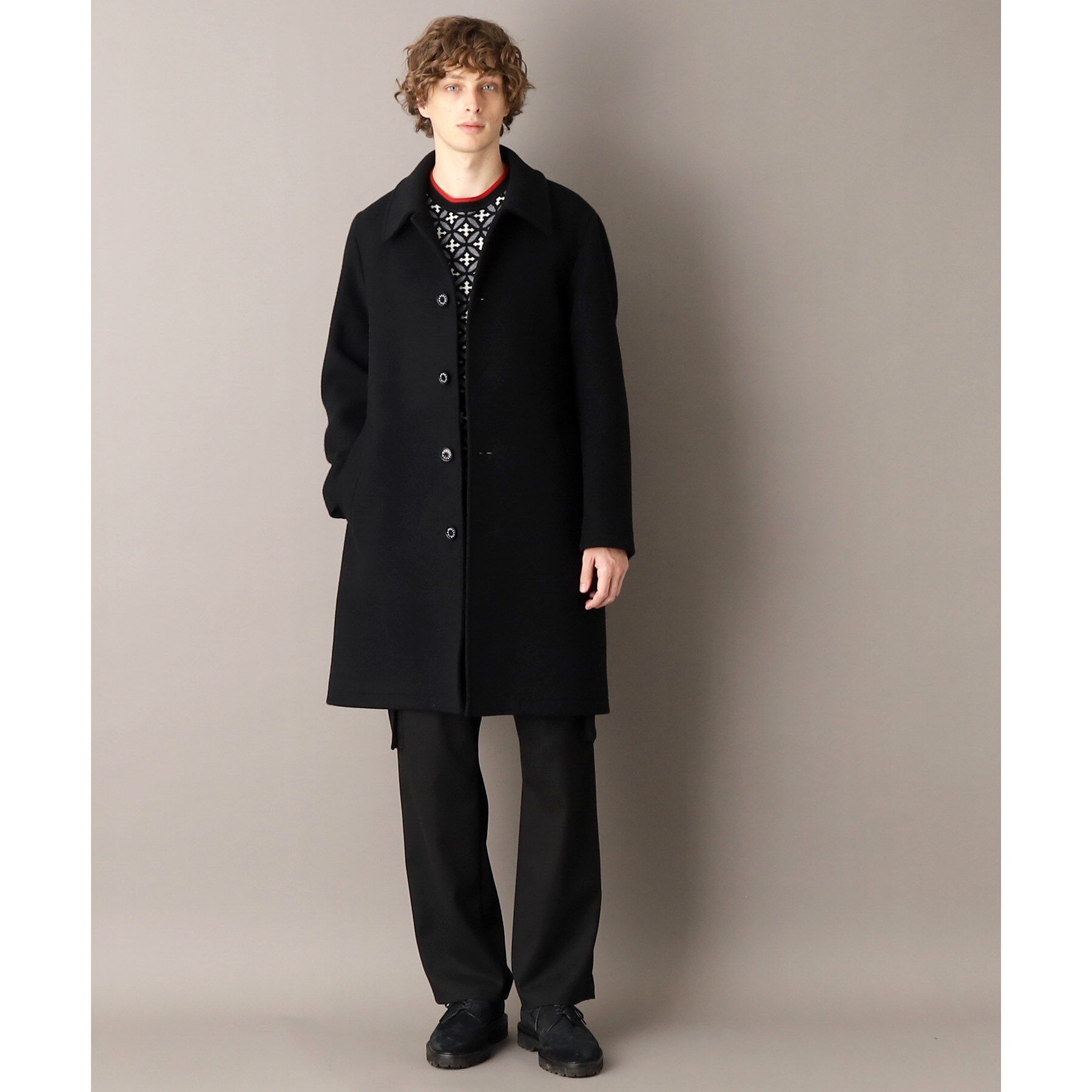 DRESSTERIOR「【SUPER140&rsquo;sウール】メルトン ステンカラーコート」|ステンカラーコート|