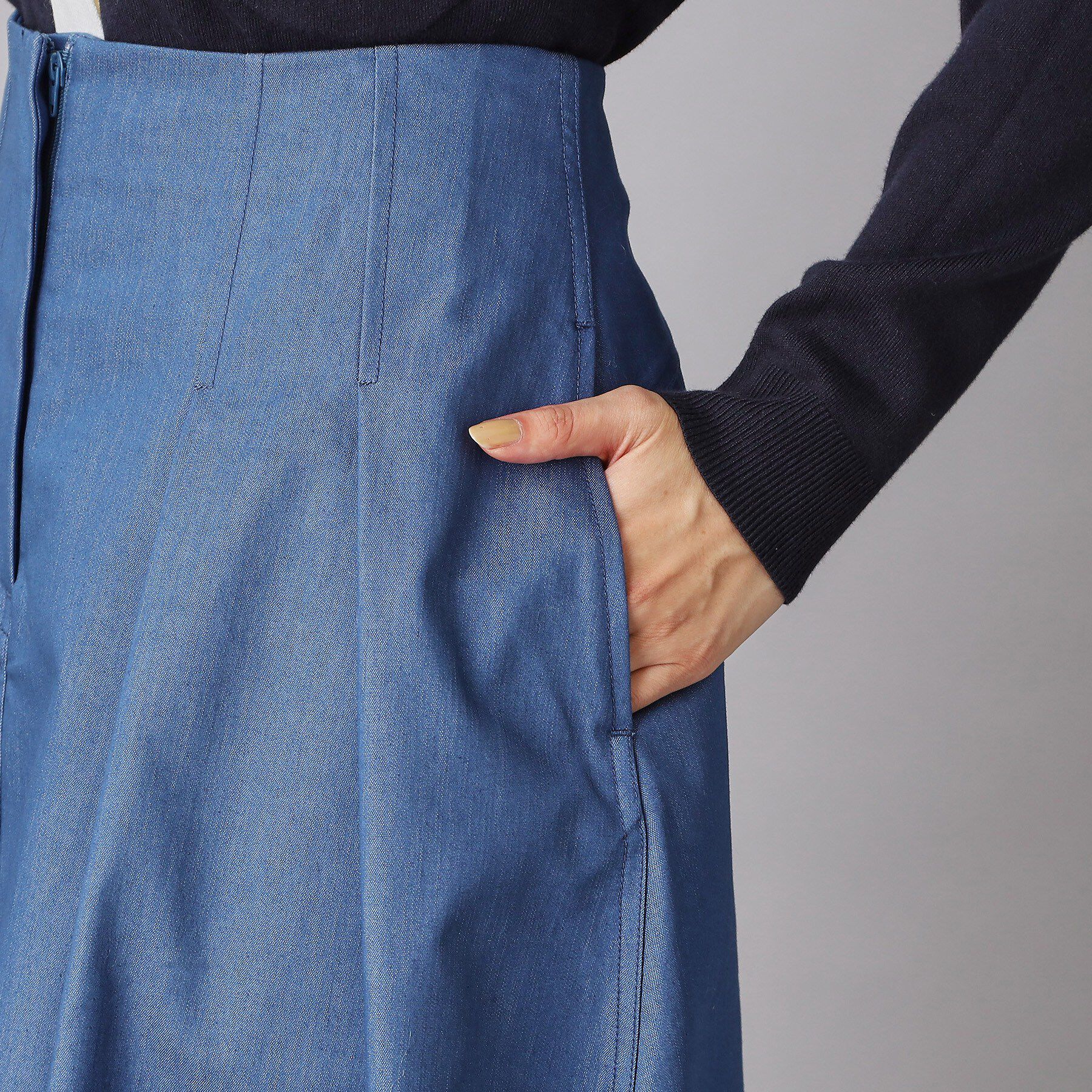 DRESSTERIOR「クールタッチ デニムライク タックスカート」|スカート|