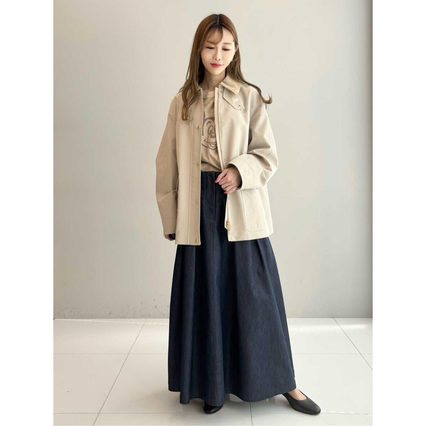 DRESSTERIOR「クールタッチ デニムライク タックスカート」|スカート|