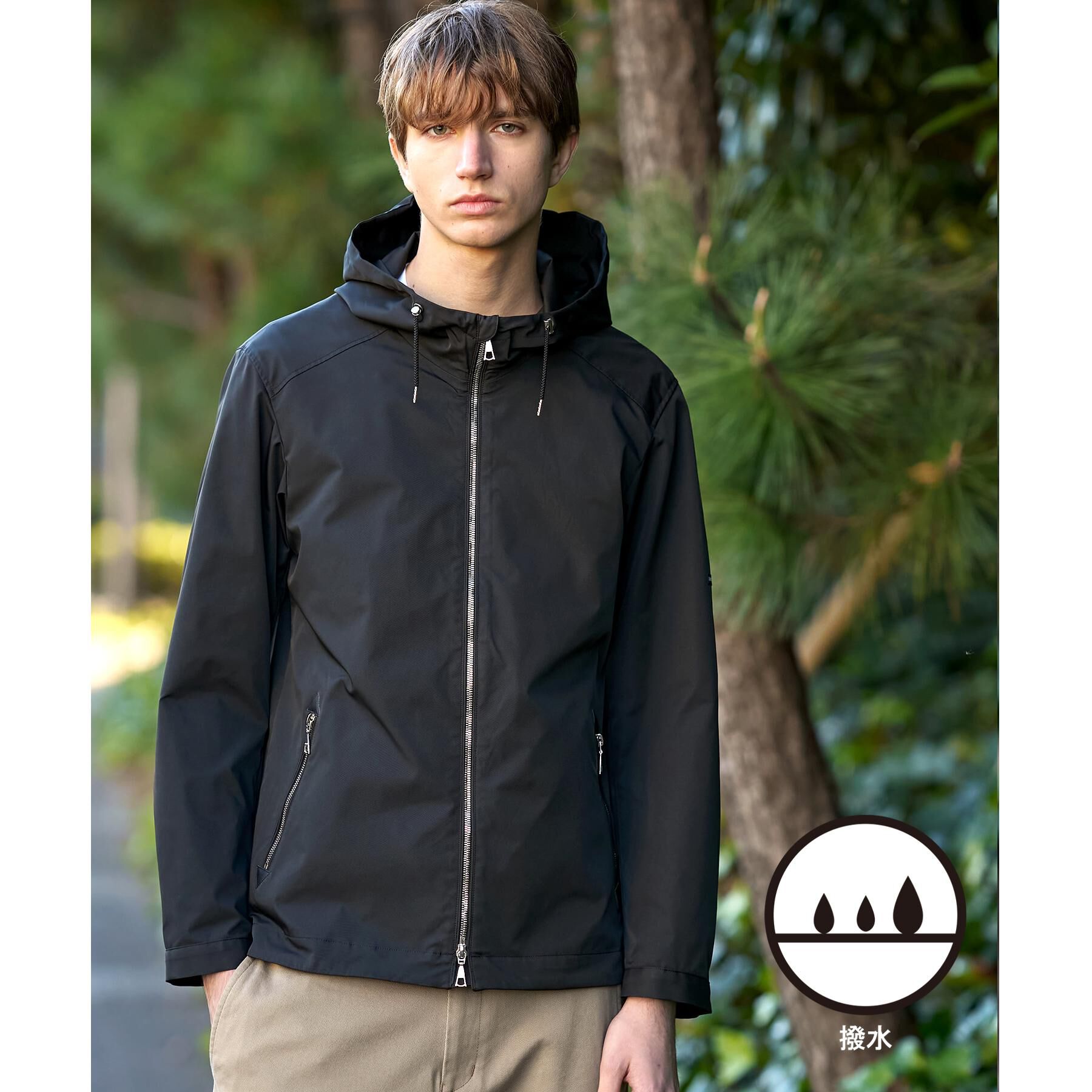 DRESSTERIOR「【撥水/透湿素材/ウォッシャブル】LIMONTA ハイスペックパーカー」|ブルゾン・スタジャン|ブラック(019)