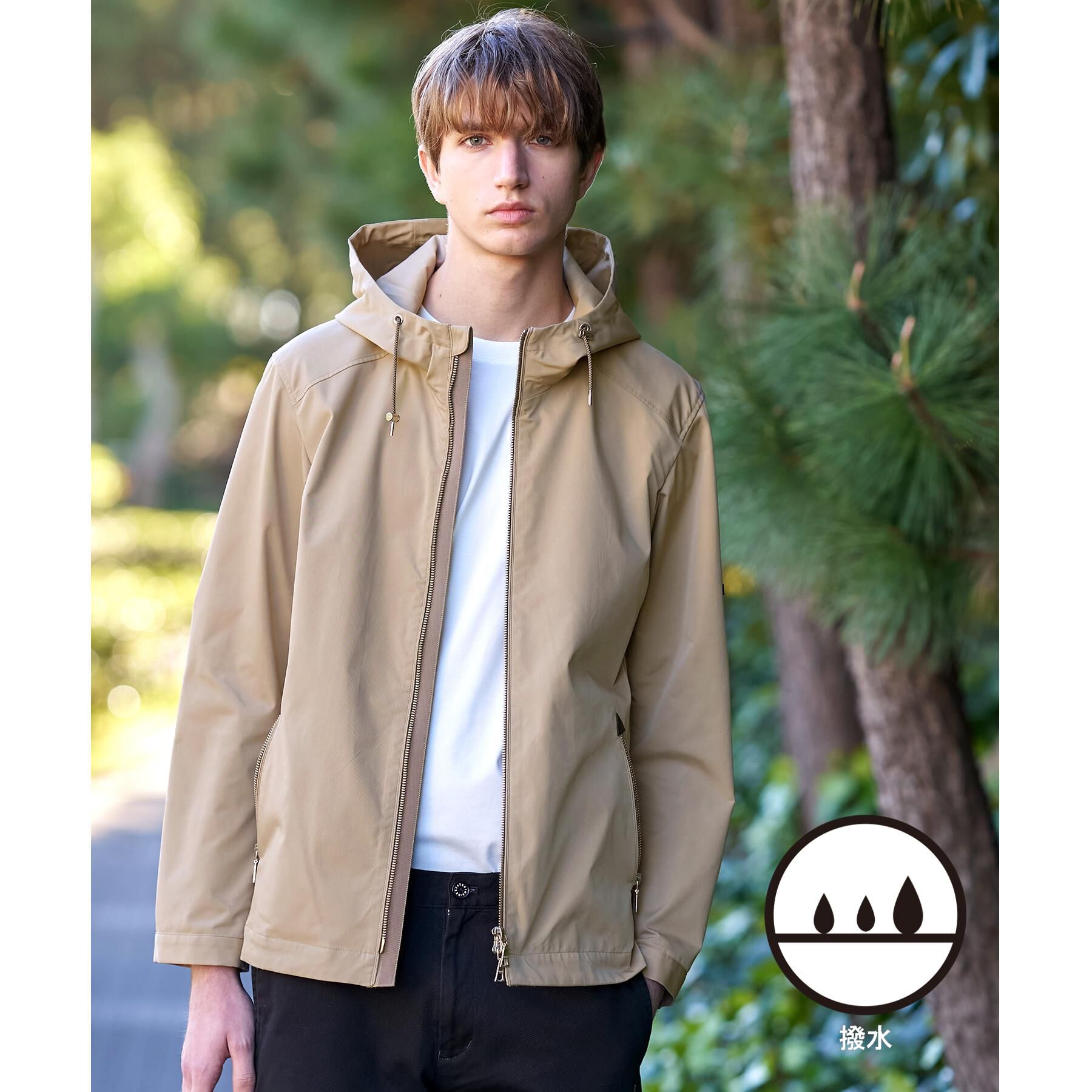 DRESSTERIOR「【撥水/透湿素材/ウォッシャブル】LIMONTA ハイスペックパーカー」|ブルゾン・スタジャン|ベージュ(052)