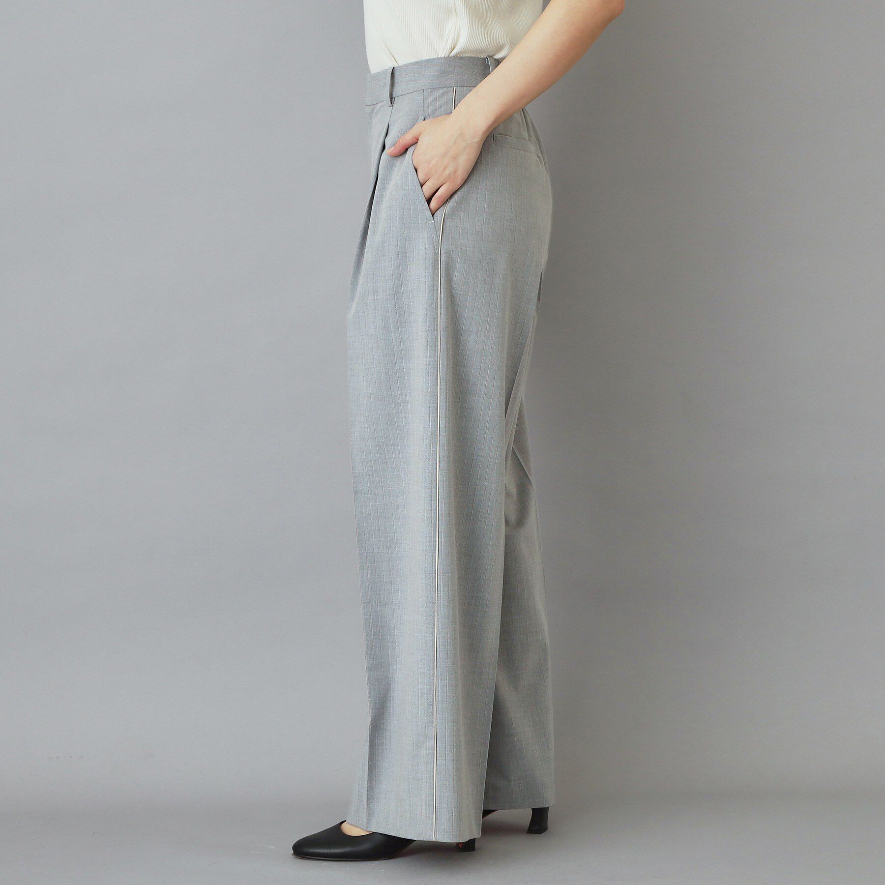 DRESSTERIOR「【セットアップ可/ウォッシャブル】ストライプ2WAYストレッチ サイドラインパンツ」|その他|