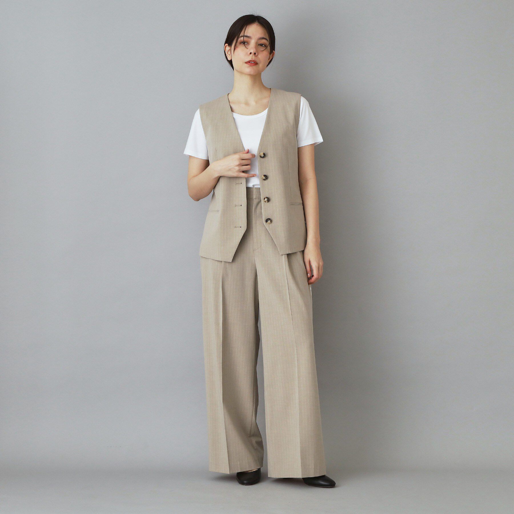 DRESSTERIOR「【セットアップ可/ウォッシャブル】ストライプ2WAYストレッチ サイドラインパンツ」|その他|