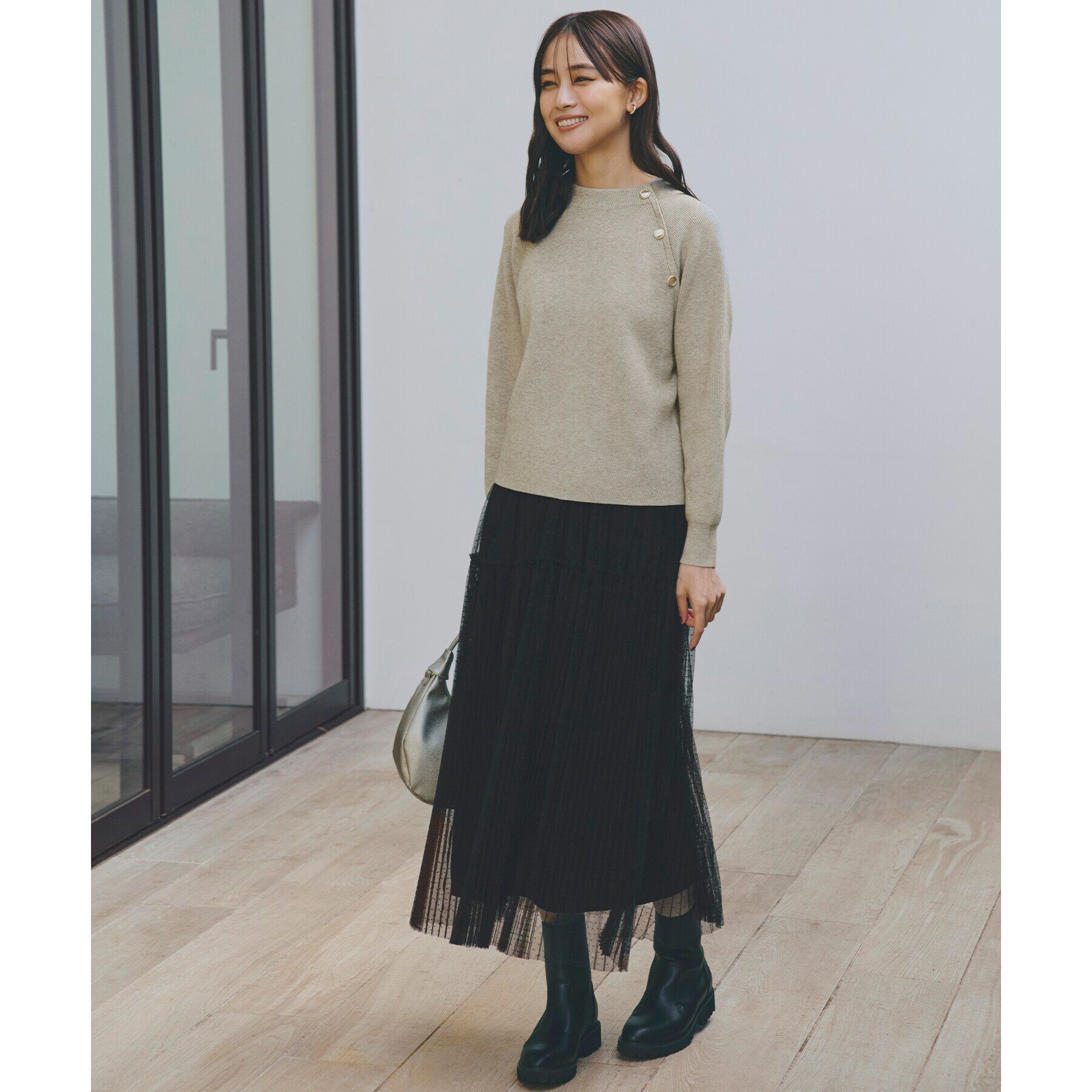 grove「肩釦ラグランスリーブプルオーバー」|ニット・セーター|