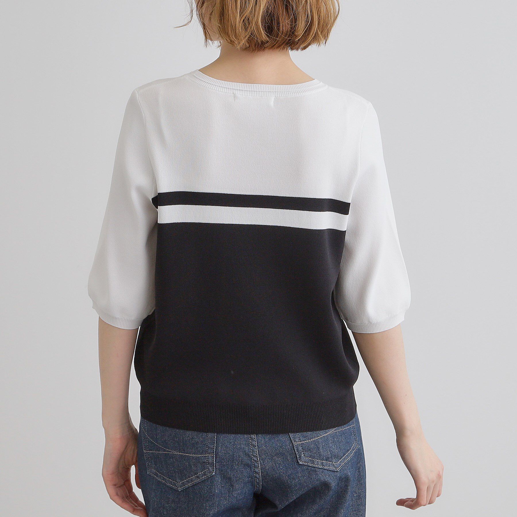 grove「ひんやり多機能・やわらかドライタッチ五分袖プルオーバー」|ニット・セーター|