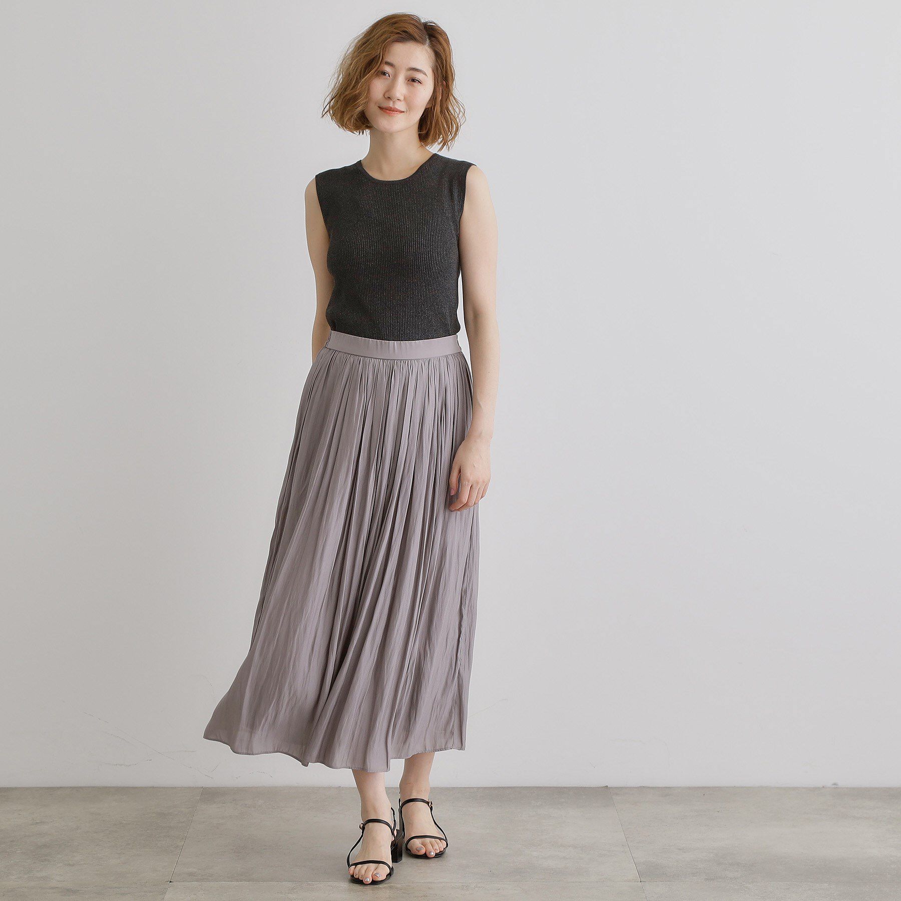 grove「さりげないラメで毎日のコーデにアクセントを リブラメニットタンク」|キャミソール|