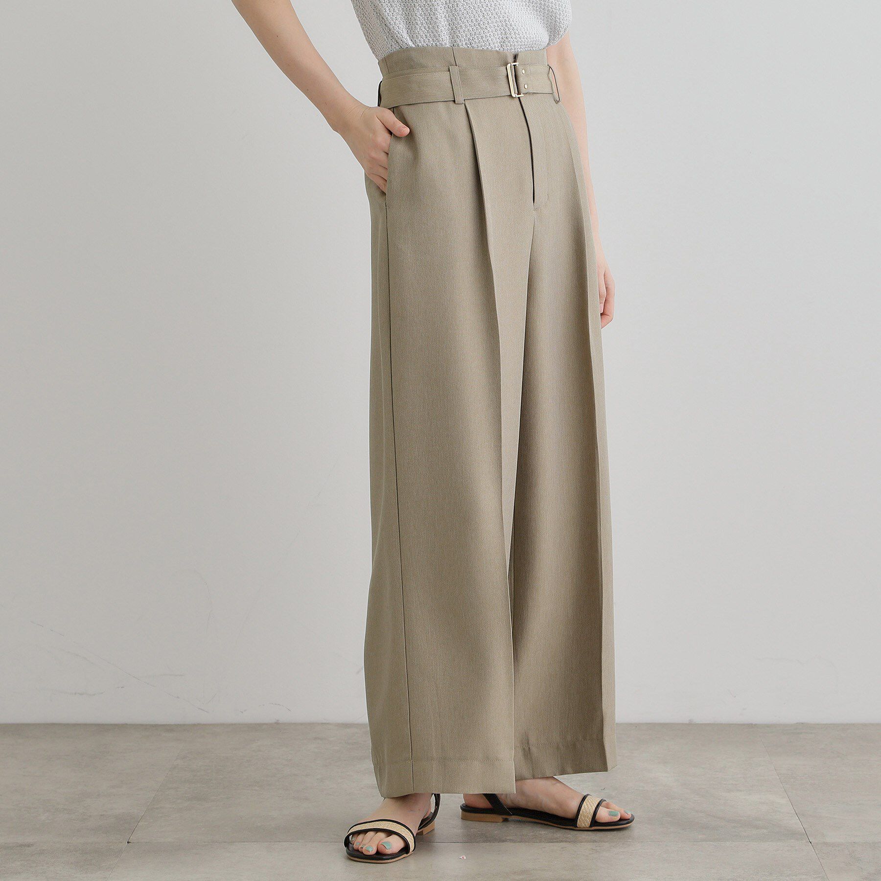 grove「デニムライクベルト付きワイドパンツ」|その他|