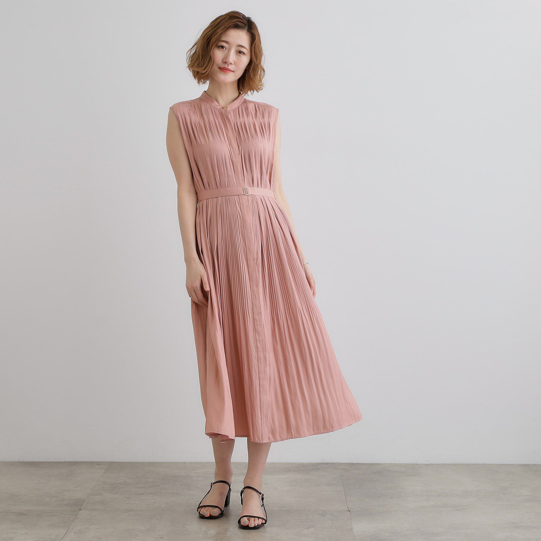 grove「贅沢プリーツが華やかなシャンブレープリーツワンピース」|ワンピース|