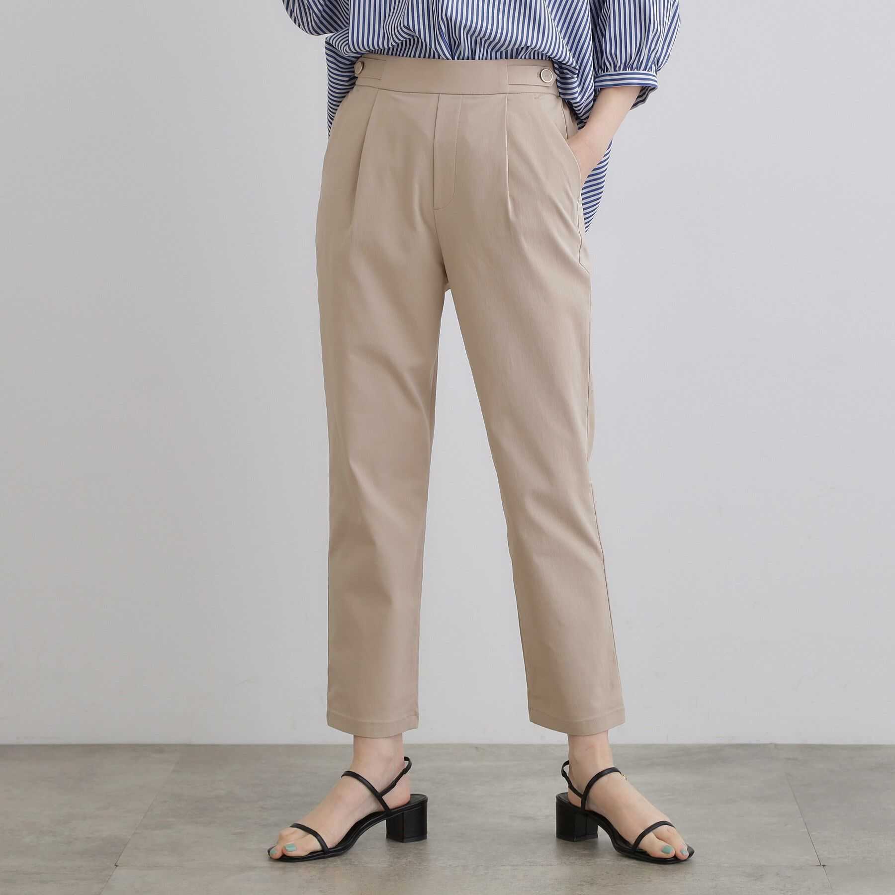 grove「低身長さん向け－3cm丈【接触冷感】サマーハイパーストレッチテーパードパンツ」|その他|グレージュ(050)